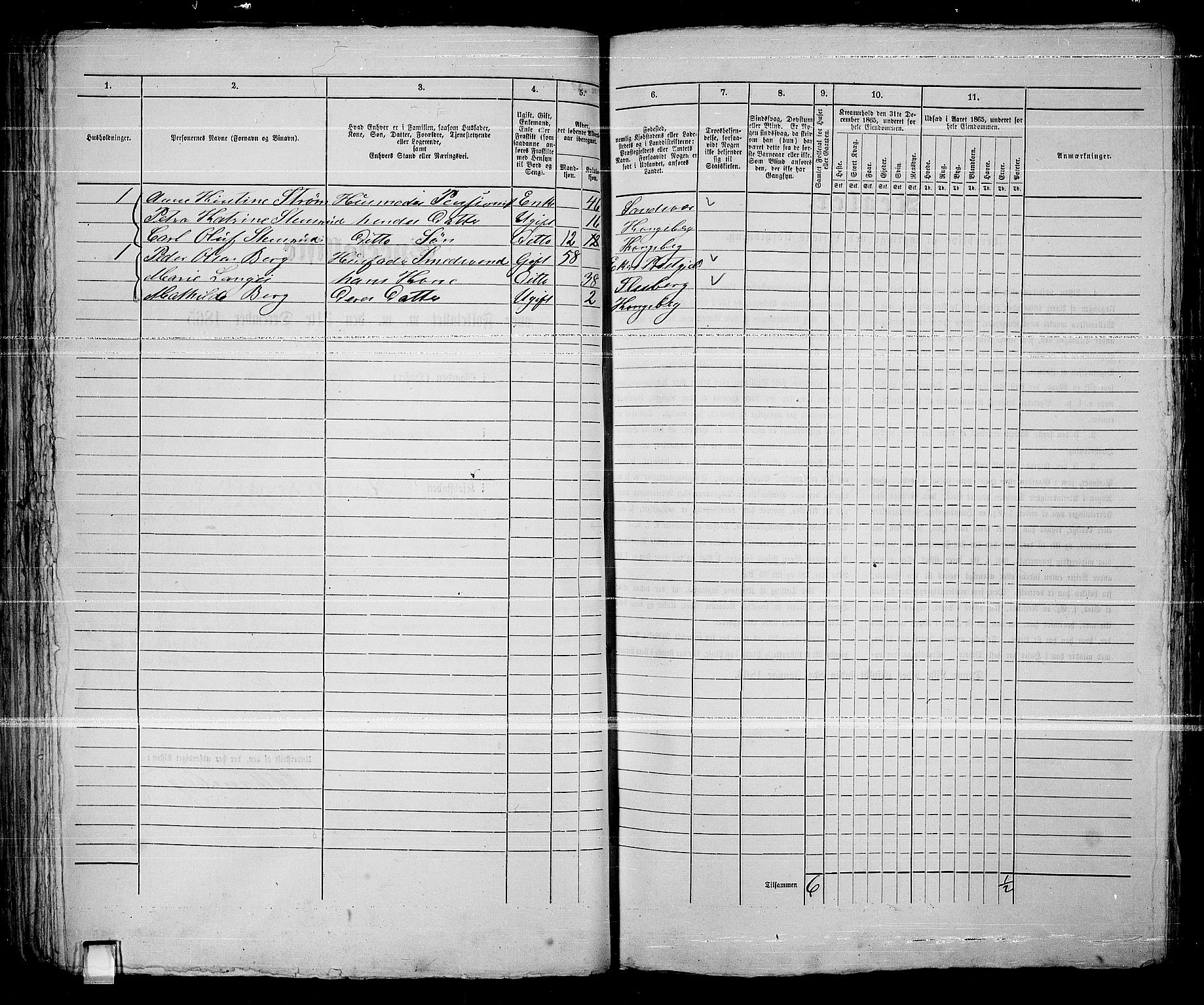RA, Folketelling 1865 for 0604B Kongsberg prestegjeld, Kongsberg kjøpstad, 1865, s. 147
