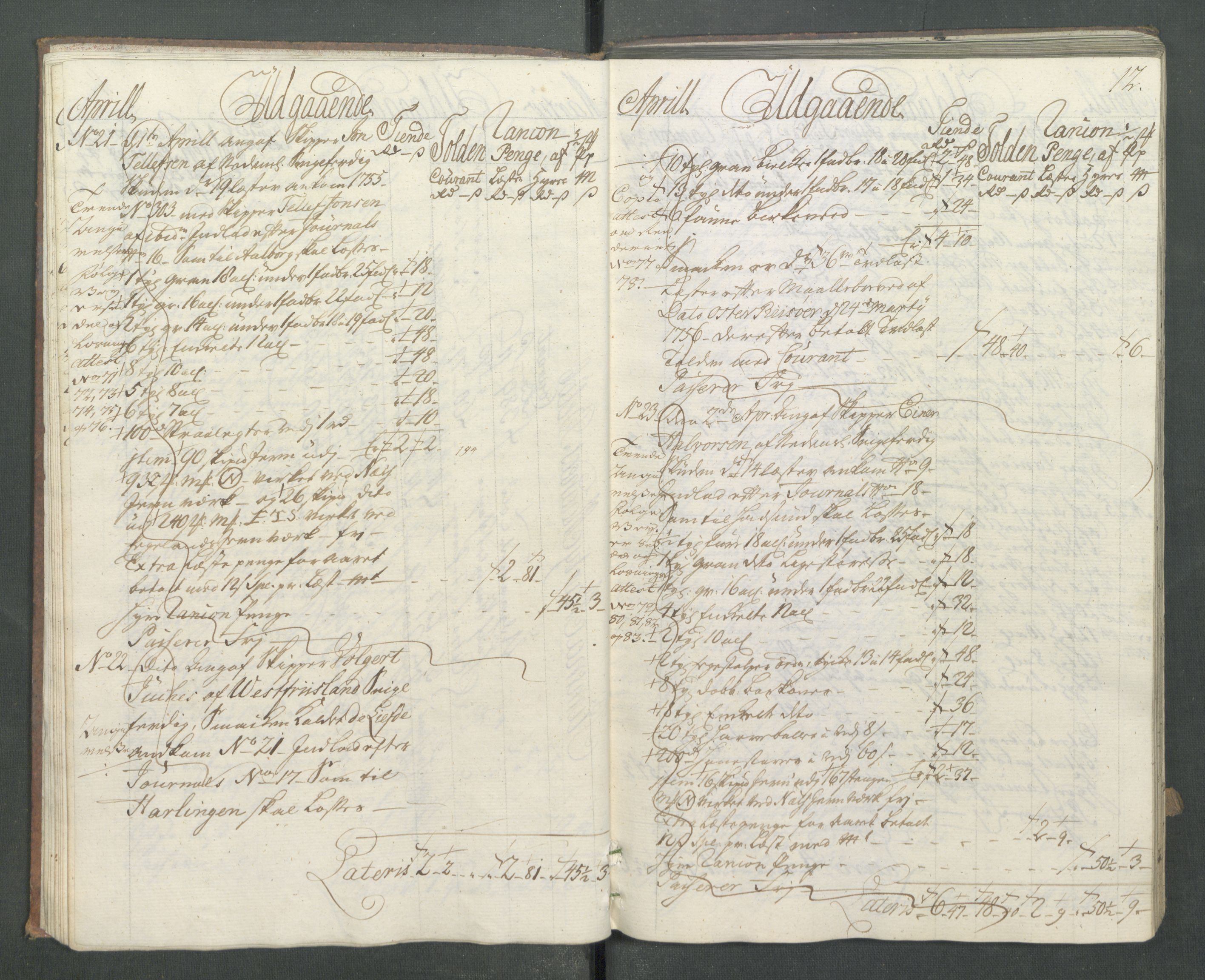 Generaltollkammeret, tollregnskaper, AV/RA-EA-5490/R14/L0025/0001: Tollregnskaper Øster-Risør / Utgående hovedtollbok, 1756, s. 11b-12a