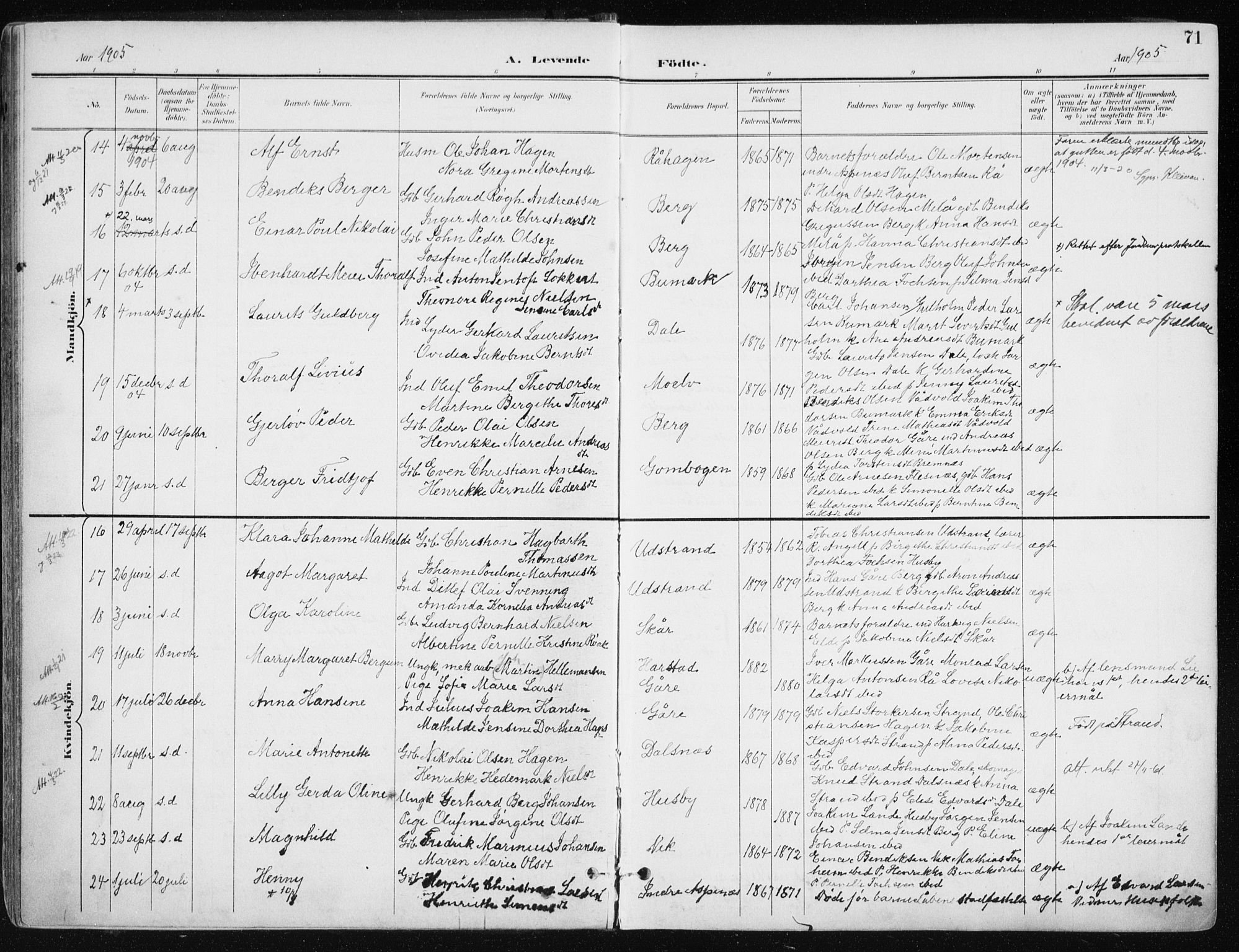 Kvæfjord sokneprestkontor, AV/SATØ-S-1323/G/Ga/Gaa/L0006kirke: Ministerialbok nr. 6, 1895-1914, s. 71