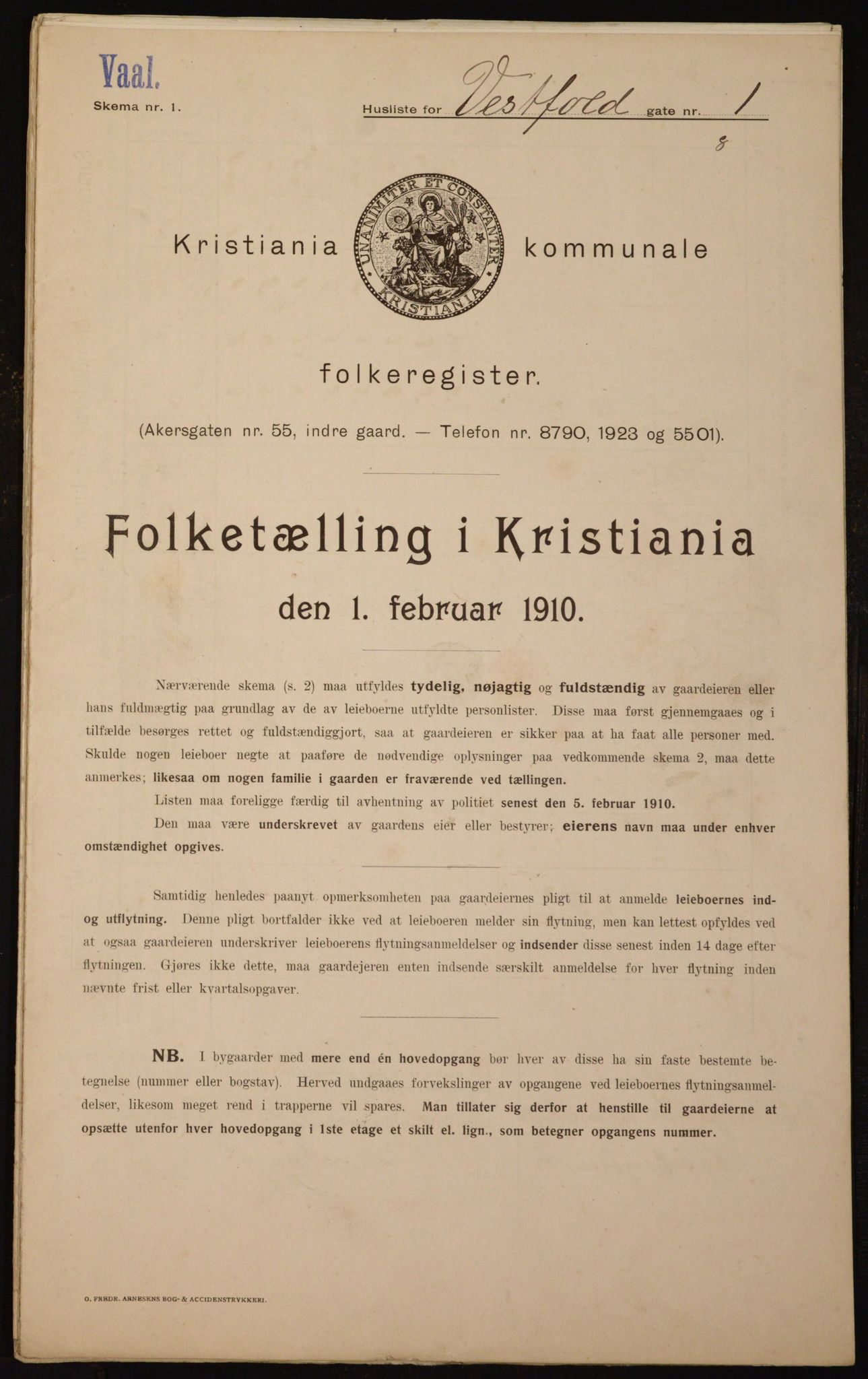 OBA, Kommunal folketelling 1.2.1910 for Kristiania, 1910, s. 115997