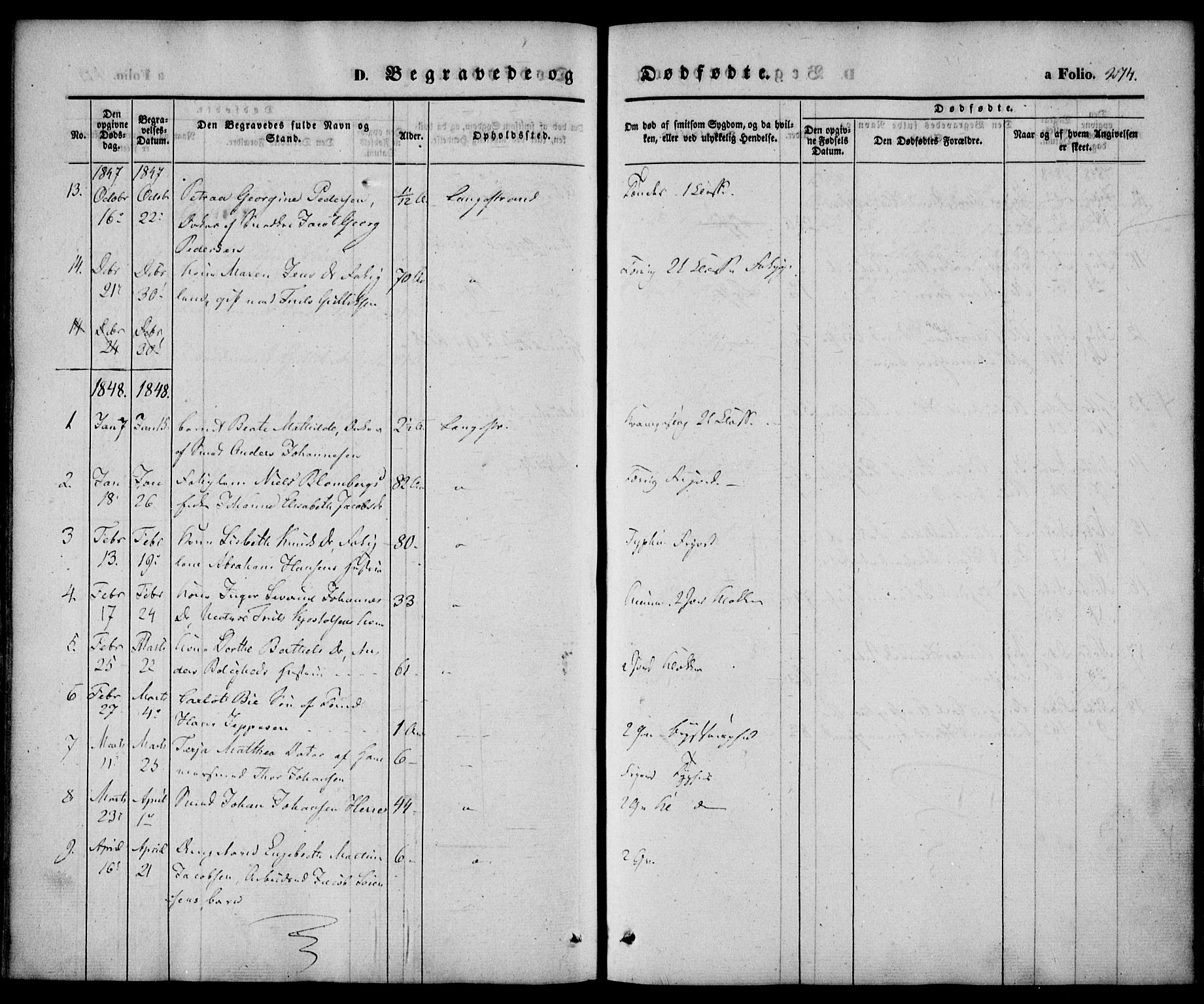 Larvik kirkebøker, AV/SAKO-A-352/F/Fb/L0003: Ministerialbok nr. II 3, 1842-1856, s. 274