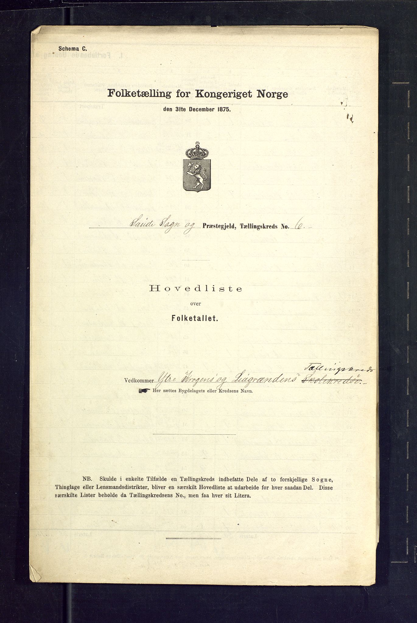 SAKO, Folketelling 1875 for 0822P Sauherad prestegjeld, 1875, s. 22