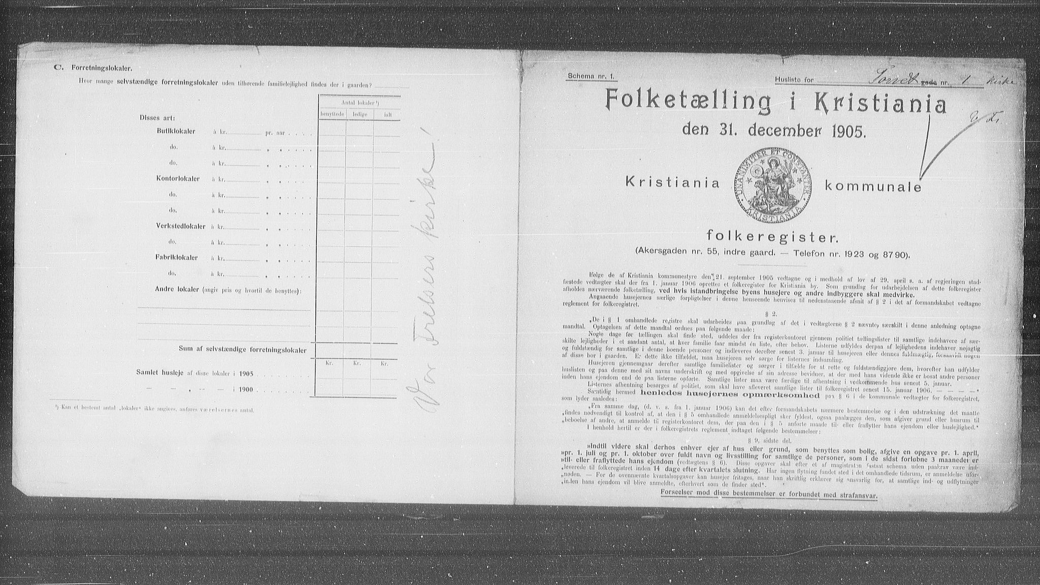 OBA, Kommunal folketelling 31.12.1905 for Kristiania kjøpstad, 1905, s. 59780