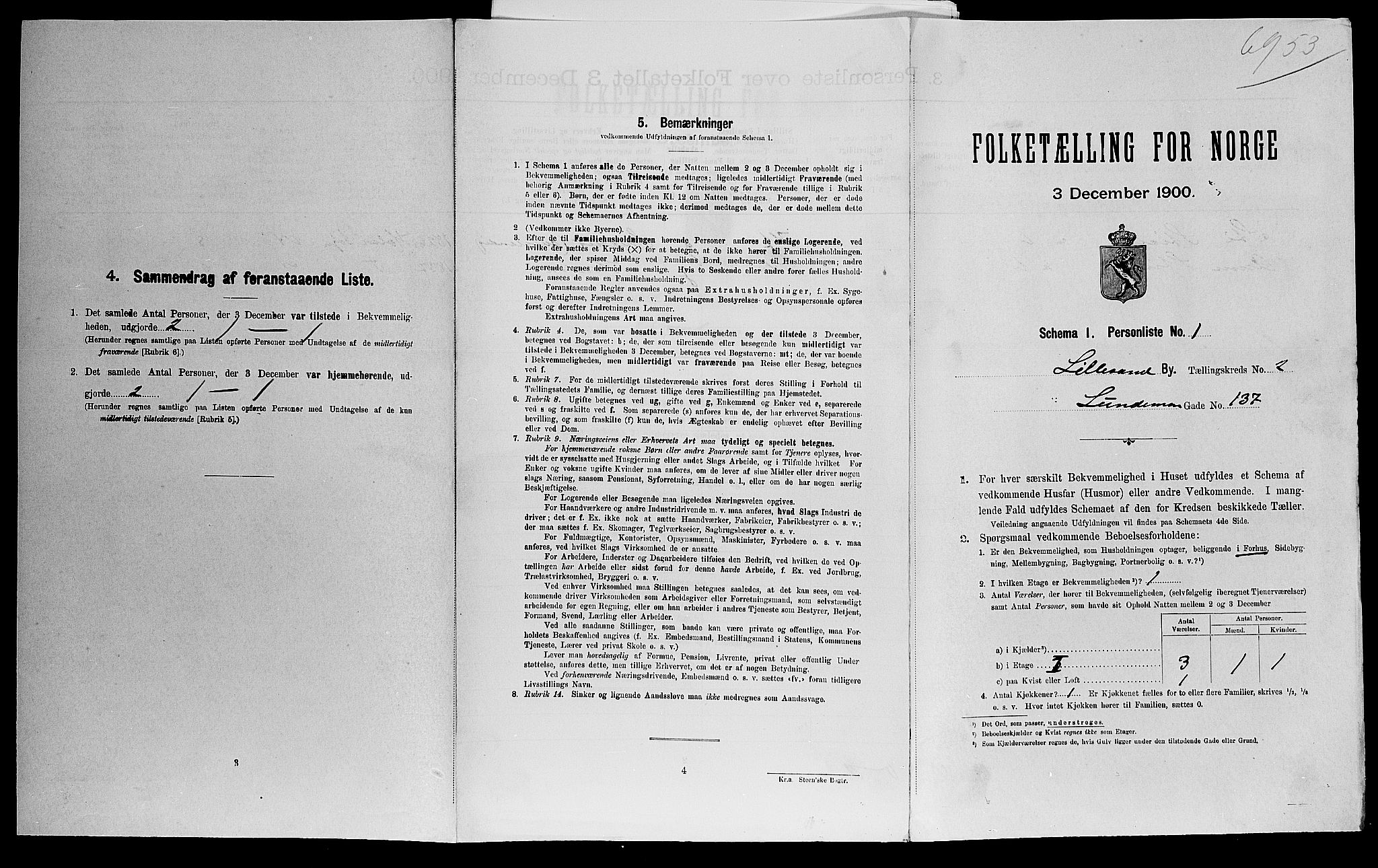 SAK, Folketelling 1900 for 0905 Lillesand ladested, 1900, s. 707