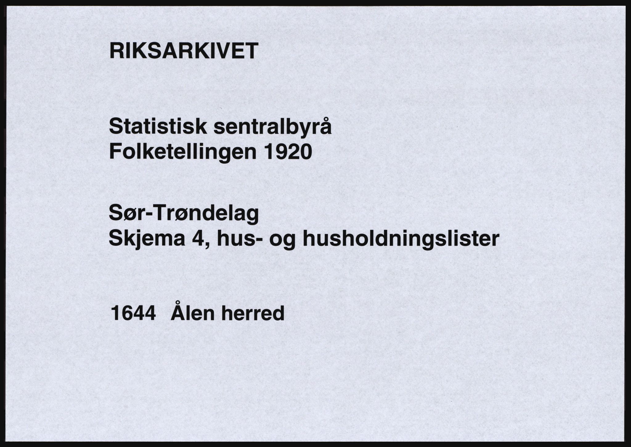 SAT, Folketelling 1920 for 1644 Ålen herred, 1920, s. 42