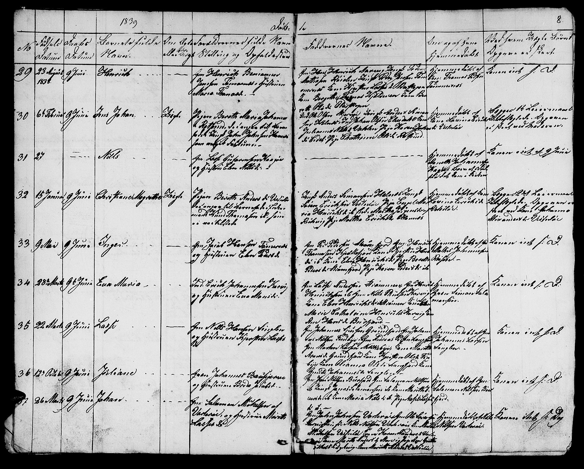 Skjervøy sokneprestkontor, AV/SATØ-S-1300/H/Ha/Hab/L0002klokker: Klokkerbok nr. 2, 1839-1848, s. 7-8