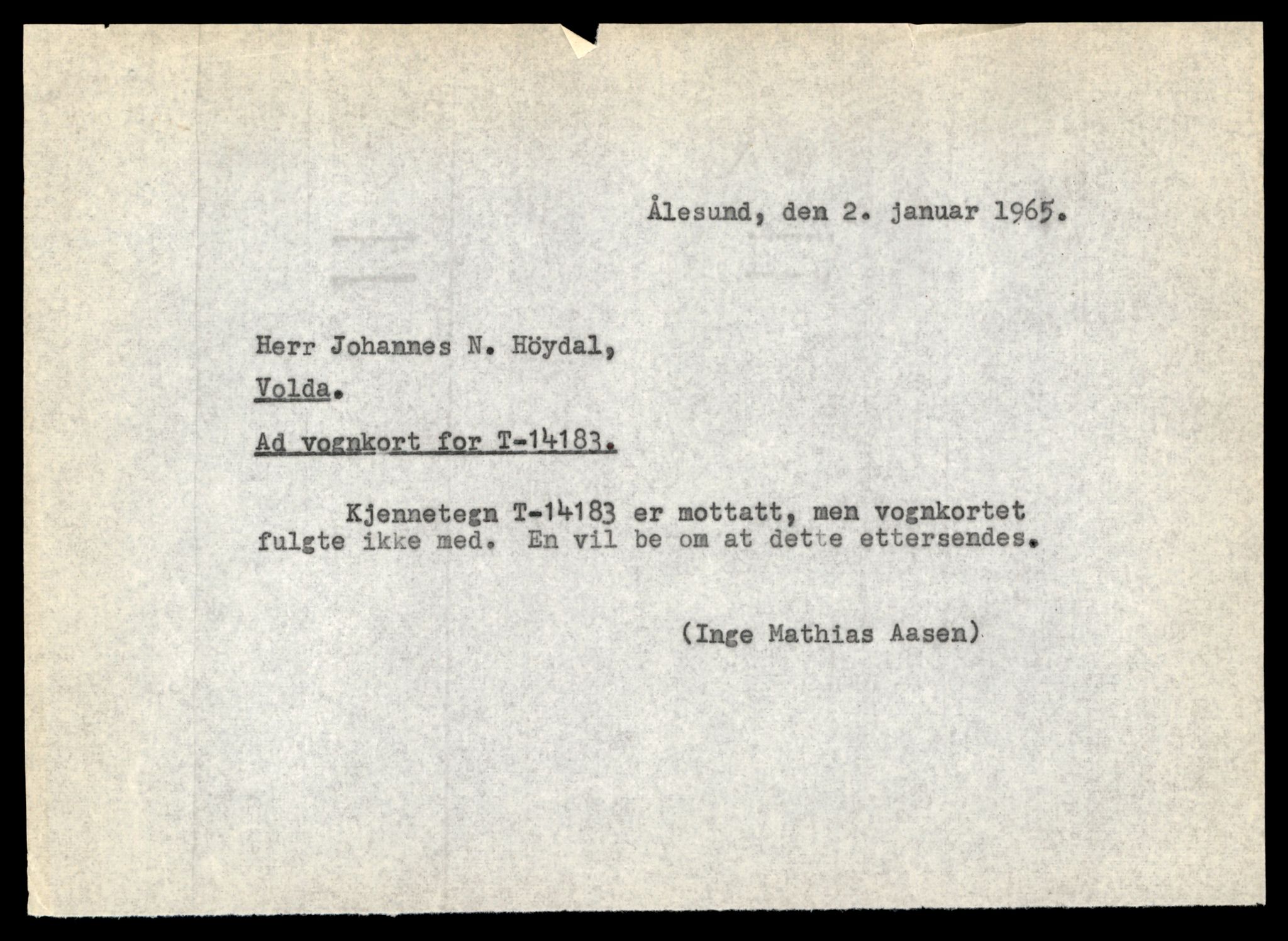 Møre og Romsdal vegkontor - Ålesund trafikkstasjon, AV/SAT-A-4099/F/Fe/L0043: Registreringskort for kjøretøy T 14080 - T 14204, 1927-1998, s. 2673