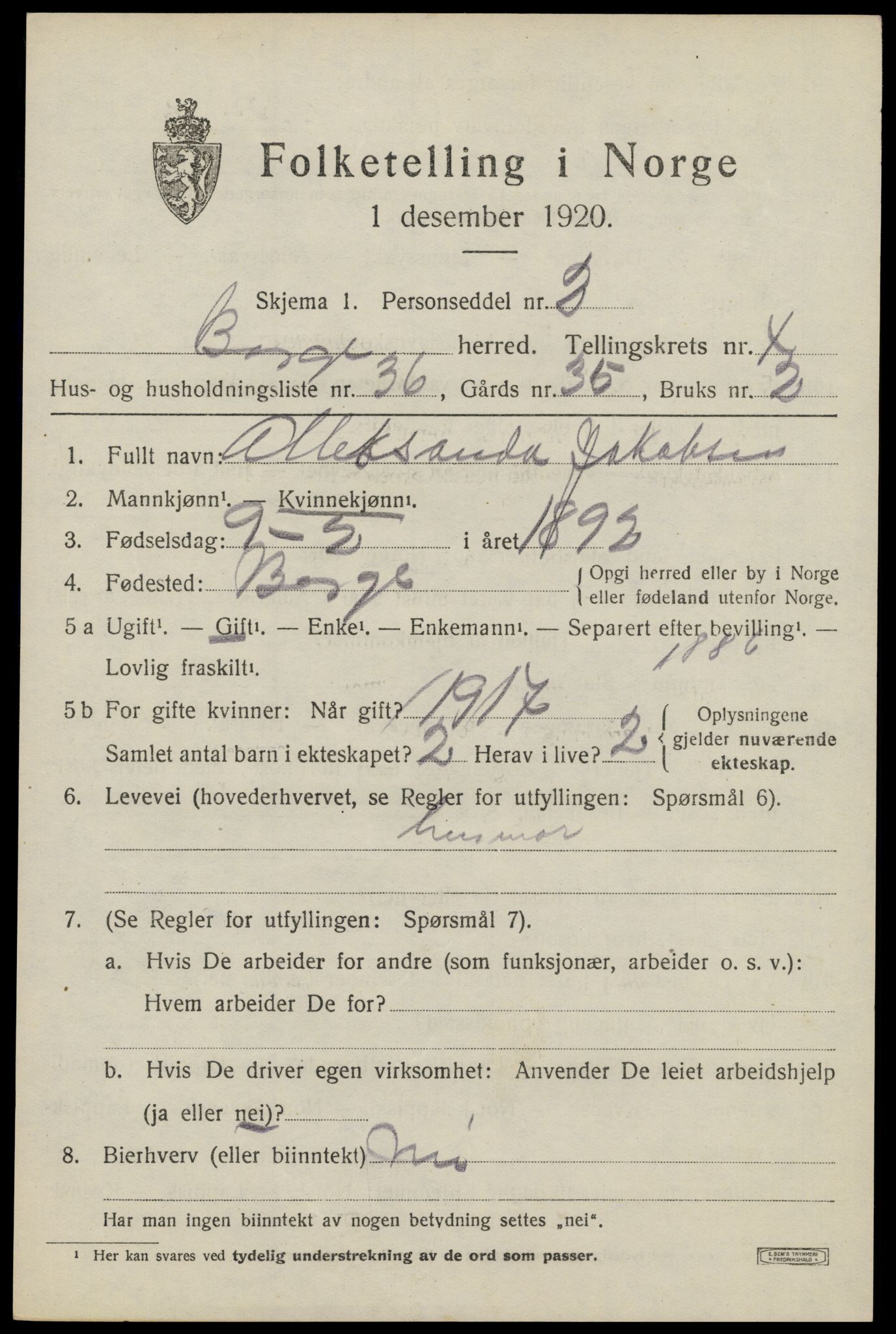 SAT, Folketelling 1920 for 1862 Borge herred, 1920, s. 4751