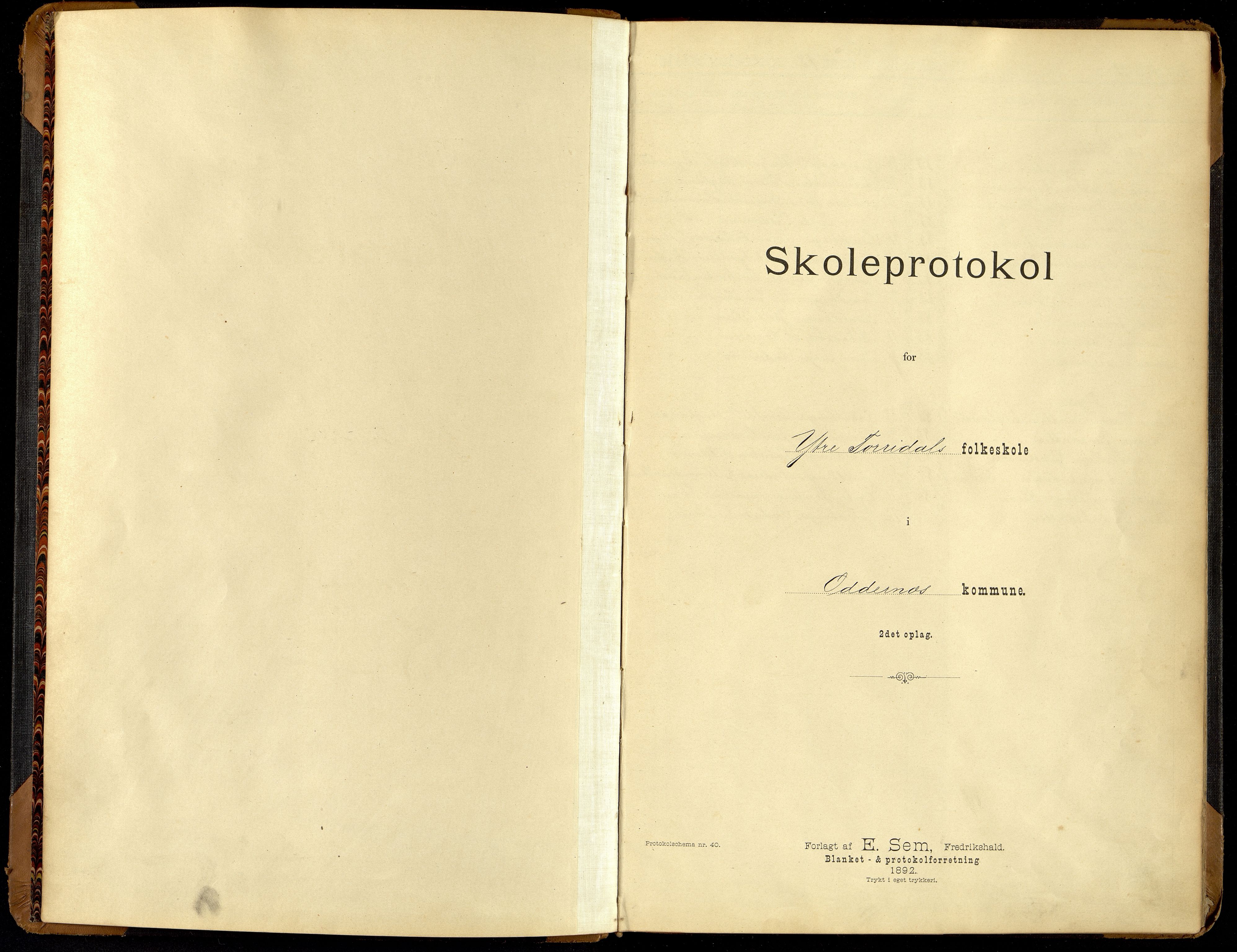 Oddernes kommune - Ytre Torridal skolekrets, IKAV/1001OD555/H/L0002: Skoleprotokoll (d), 1891-1902