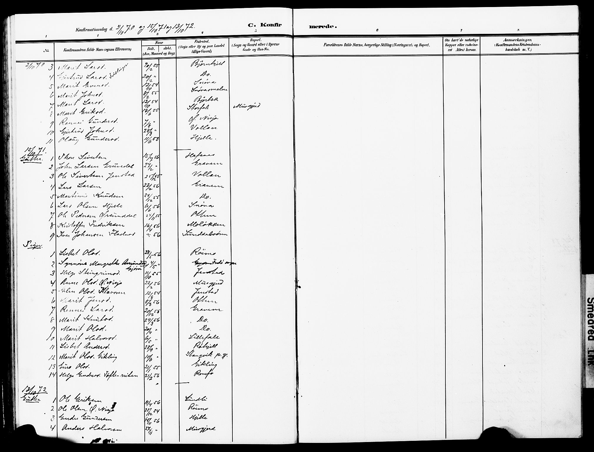 Ministerialprotokoller, klokkerbøker og fødselsregistre - Møre og Romsdal, AV/SAT-A-1454/591/L1020: Klokkerbok nr. 591C01, 1869-1930