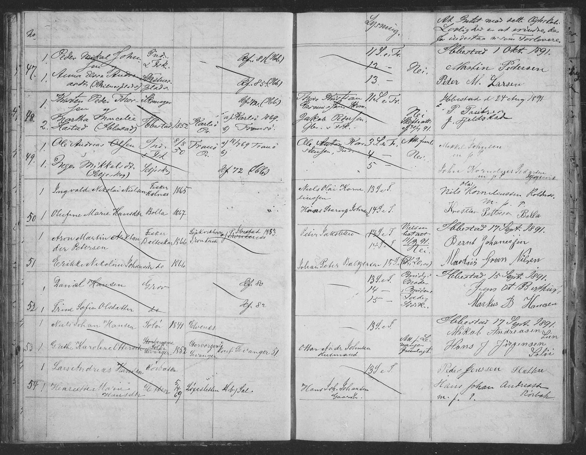 Ibestad sokneprestembete, AV/SATØ-S-0077/I/Ie/L0066: Lysningsprotokoll nr. 66, 1888-1904