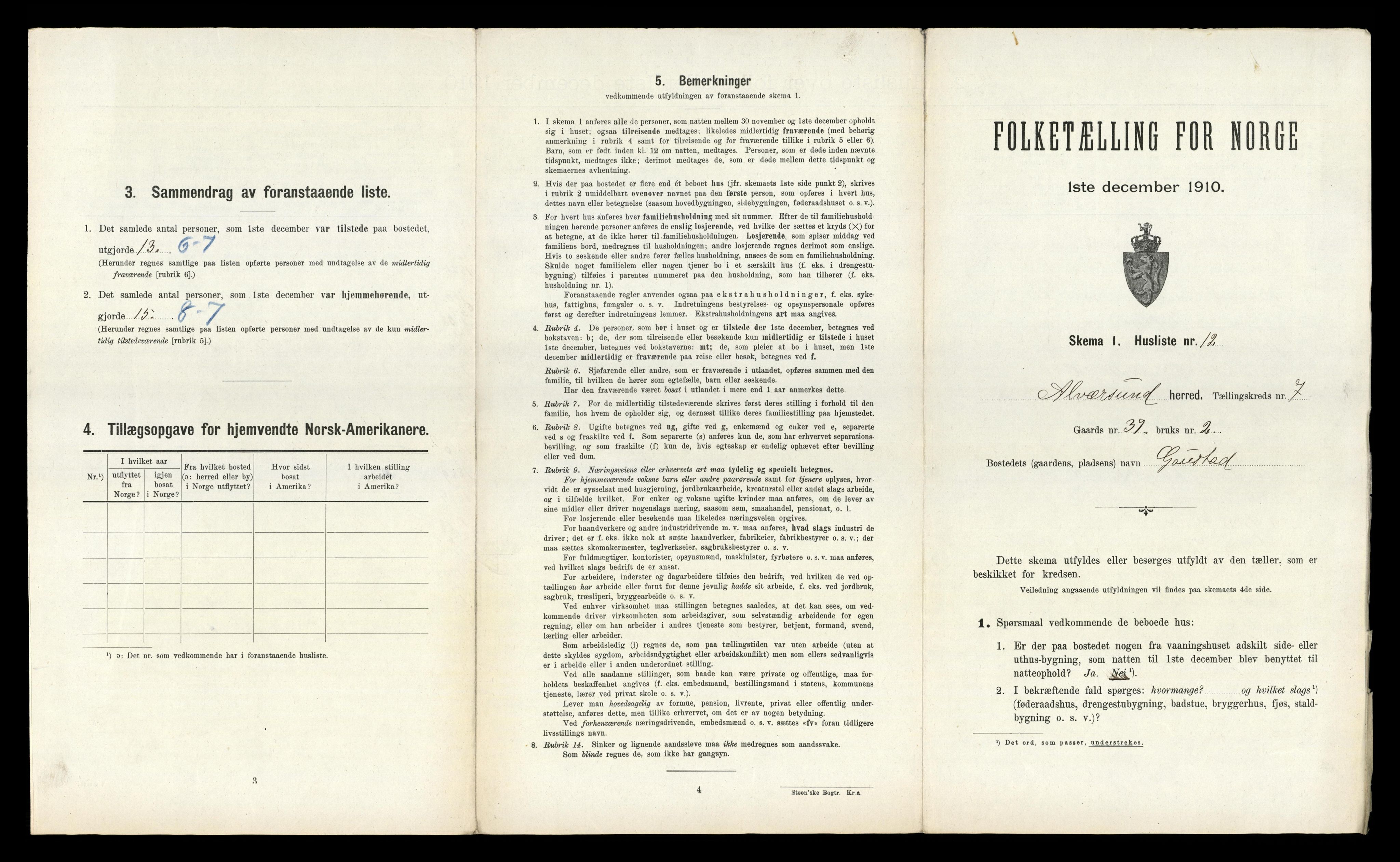 RA, Folketelling 1910 for 1257 Alversund herred, 1910, s. 564