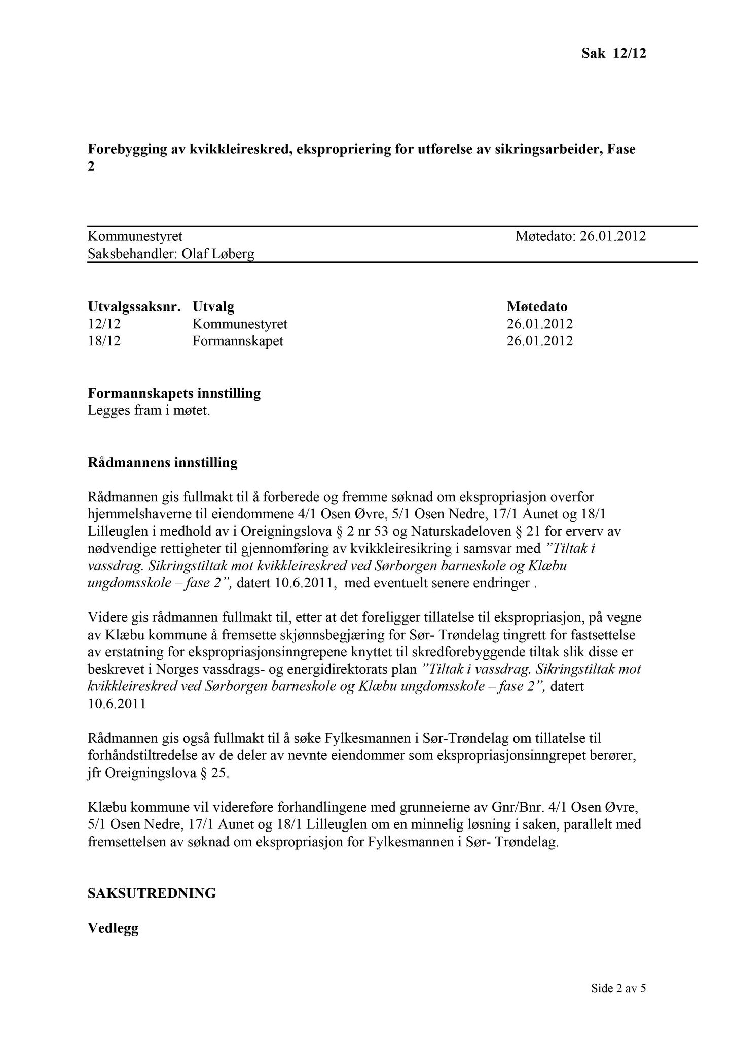 Klæbu Kommune, TRKO/KK/01-KS/L005: Kommunestyret - Møtedokumenter, 2012, s. 235