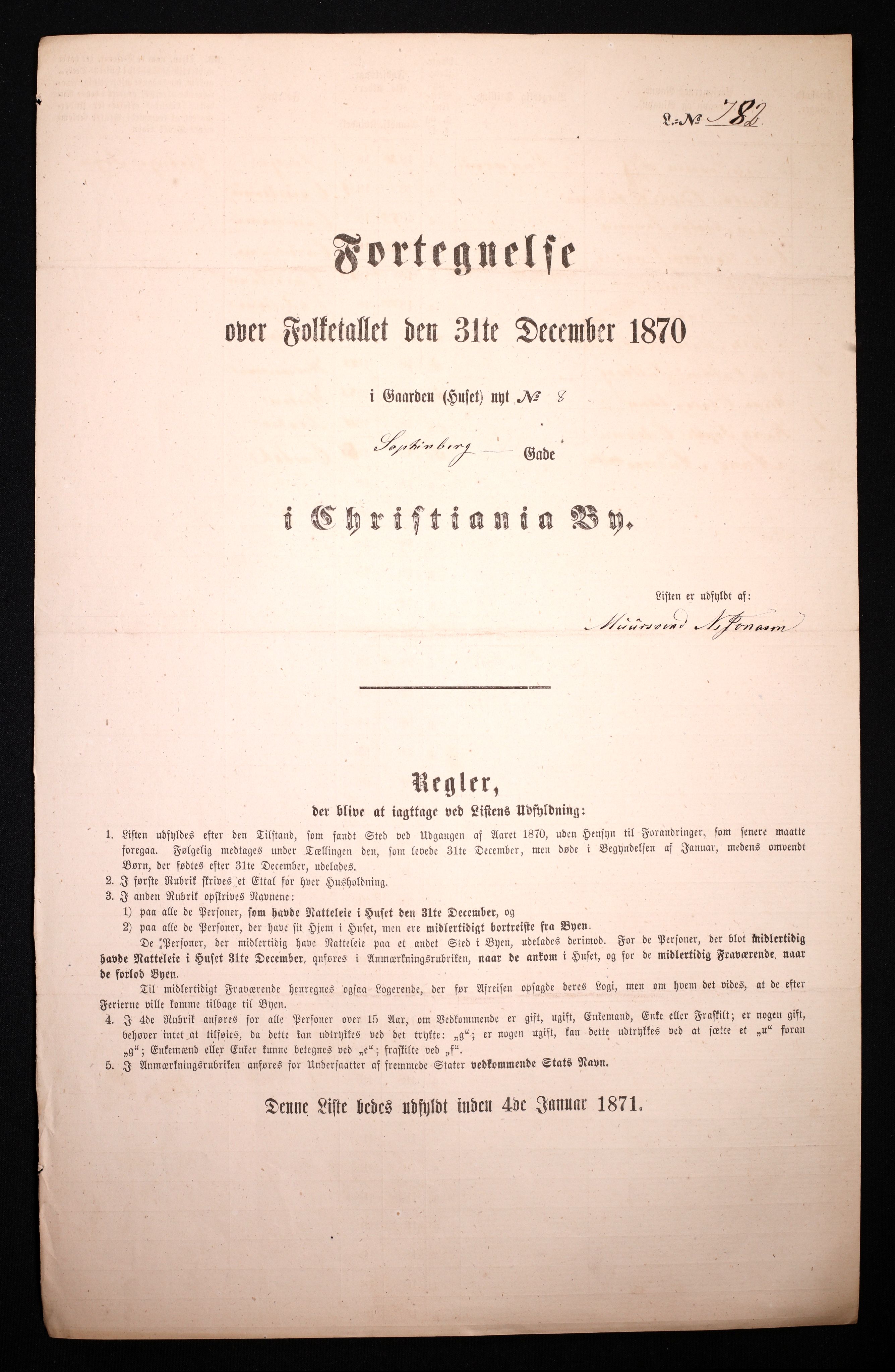 RA, Folketelling 1870 for 0301 Kristiania kjøpstad, 1870, s. 3573