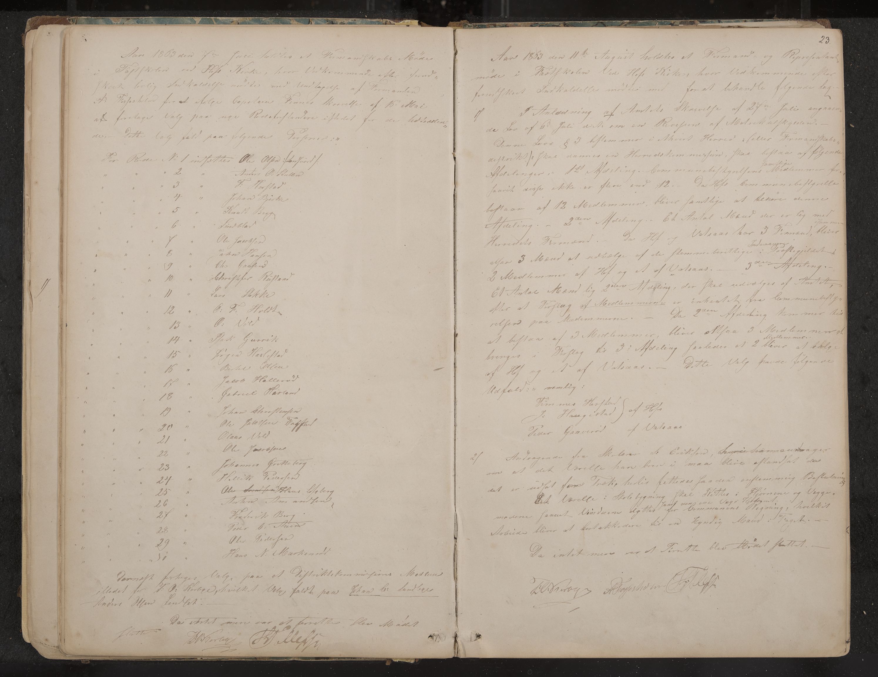 Hof formannskap og sentraladministrasjon, IKAK/0714021-1/A/Aa/L0002: Møtebok med register, 1859-1873, s. 23
