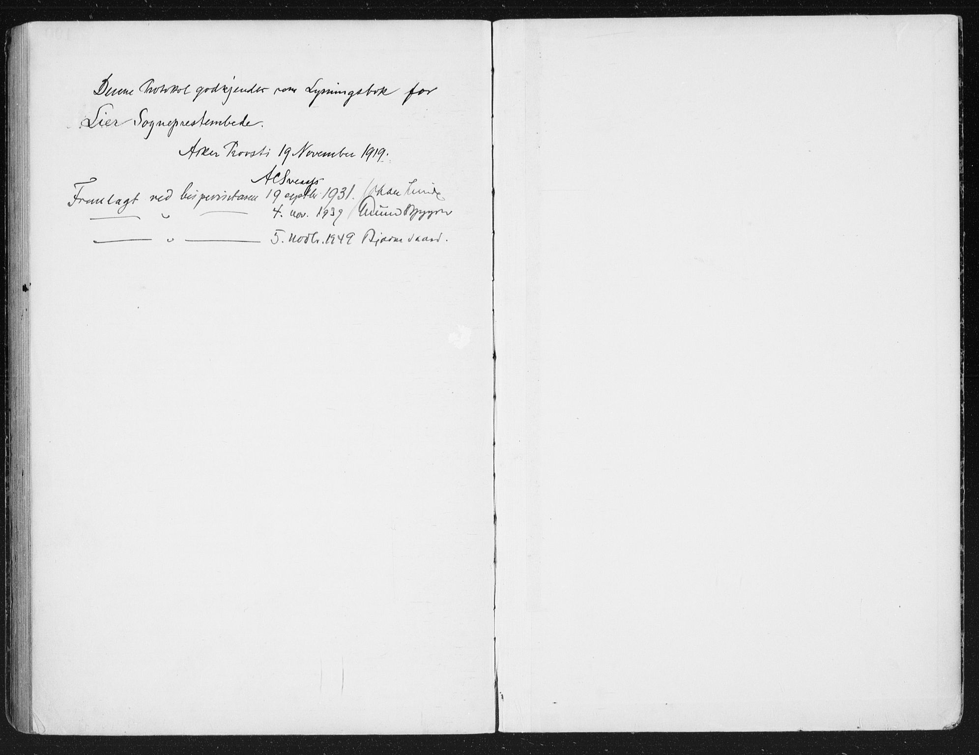 Lier kirkebøker, AV/SAKO-A-230/H/Ha/L0002: Lysningsprotokoll nr. 2, 1919-1939