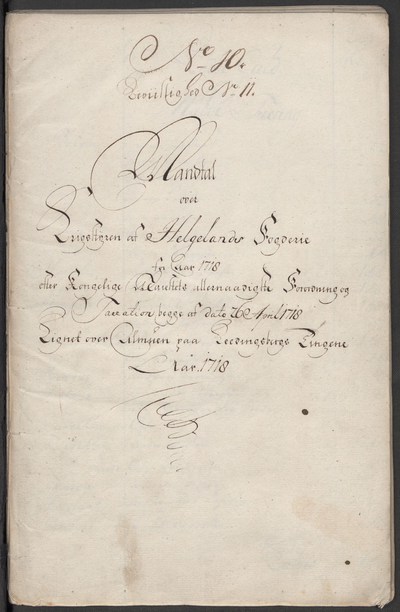 Rentekammeret inntil 1814, Reviderte regnskaper, Fogderegnskap, AV/RA-EA-4092/R65/L4516: Fogderegnskap Helgeland, 1718, s. 132