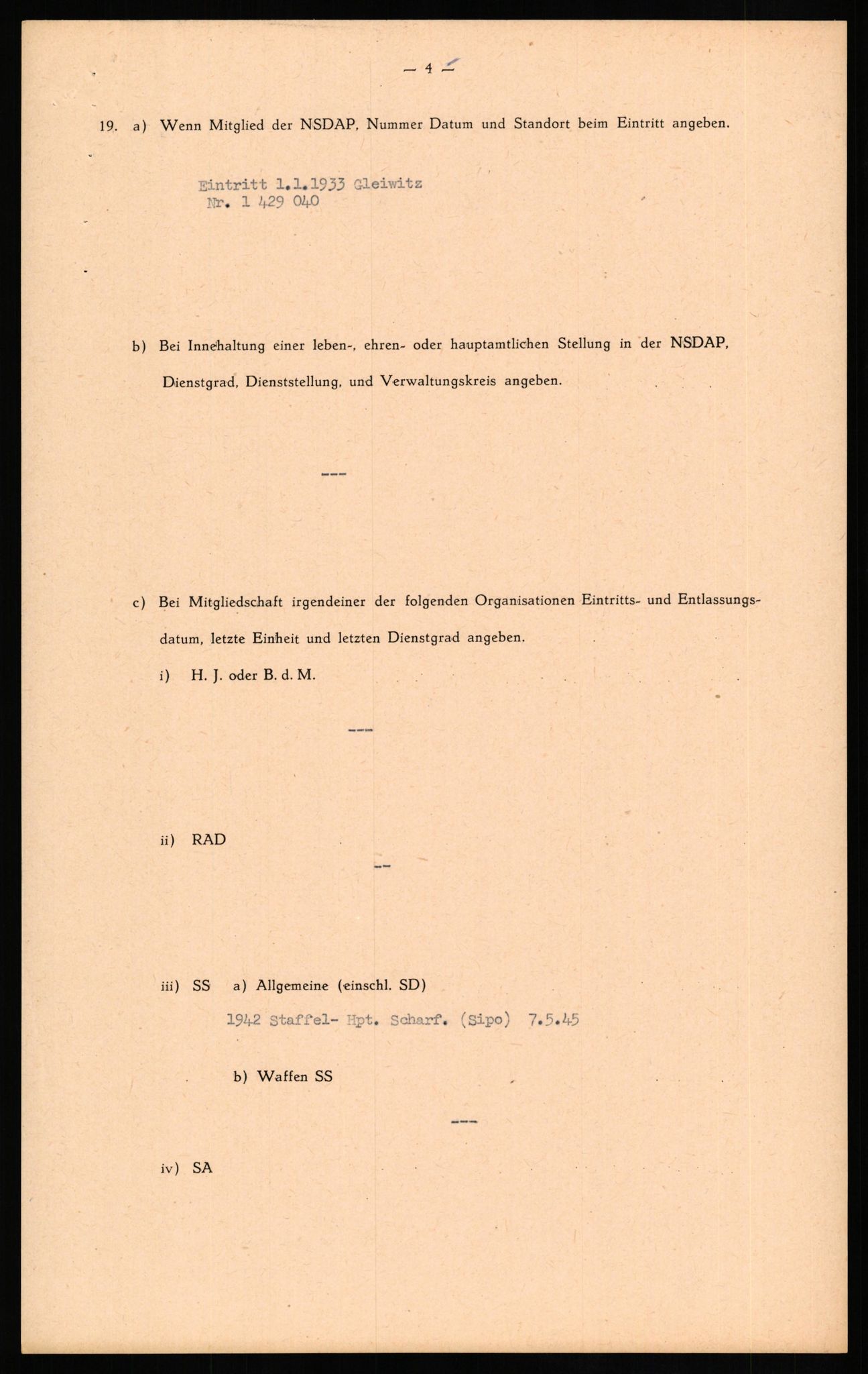 Forsvaret, Forsvarets overkommando II, AV/RA-RAFA-3915/D/Db/L0017: CI Questionaires. Tyske okkupasjonsstyrker i Norge. Tyskere., 1945-1946, s. 376