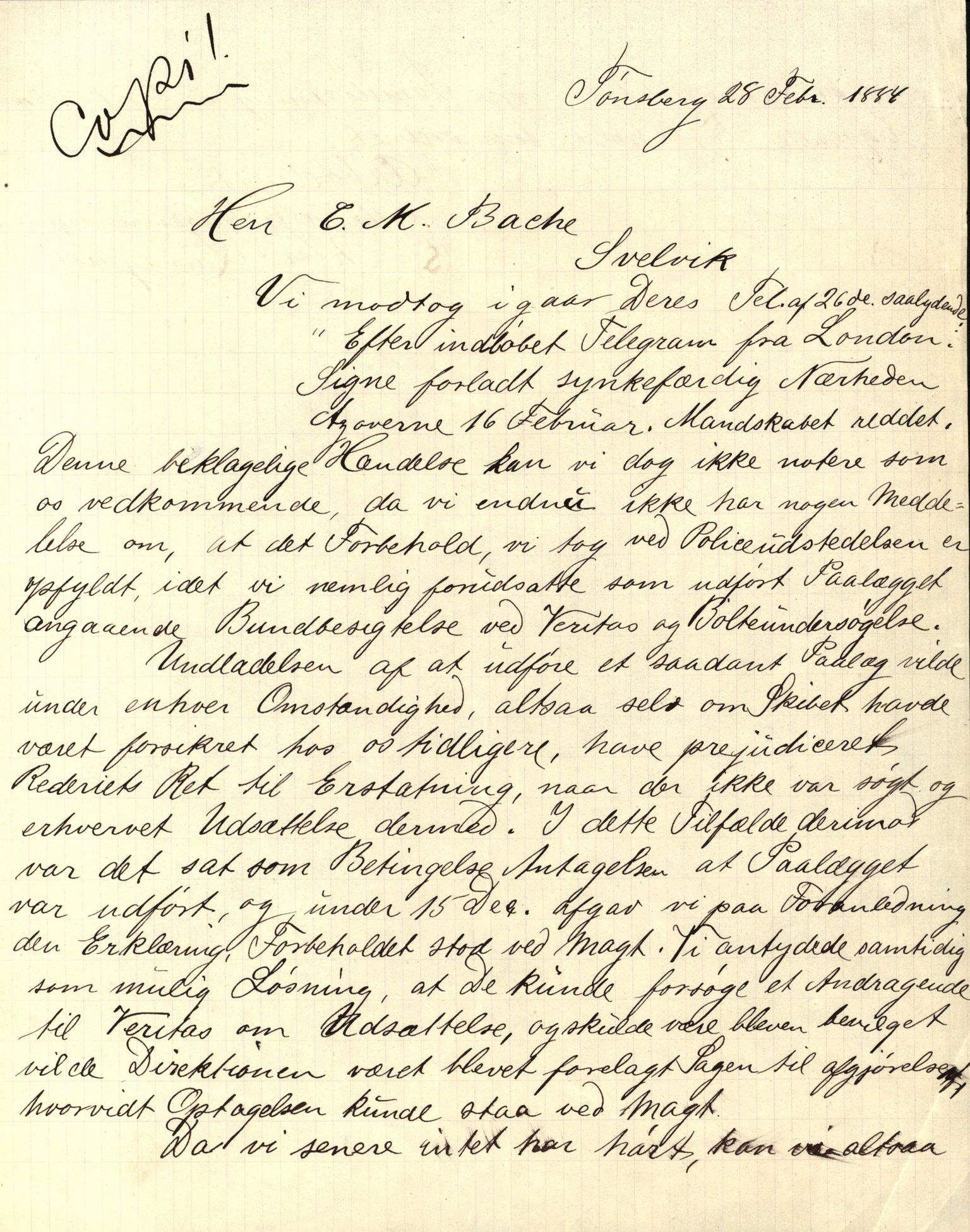 Pa 63 - Østlandske skibsassuranceforening, VEMU/A-1079/G/Ga/L0017/0005: Havaridokumenter / Signe, Hurra, Activ, Sjofna, Senior, Scandia, 1884, s. 41