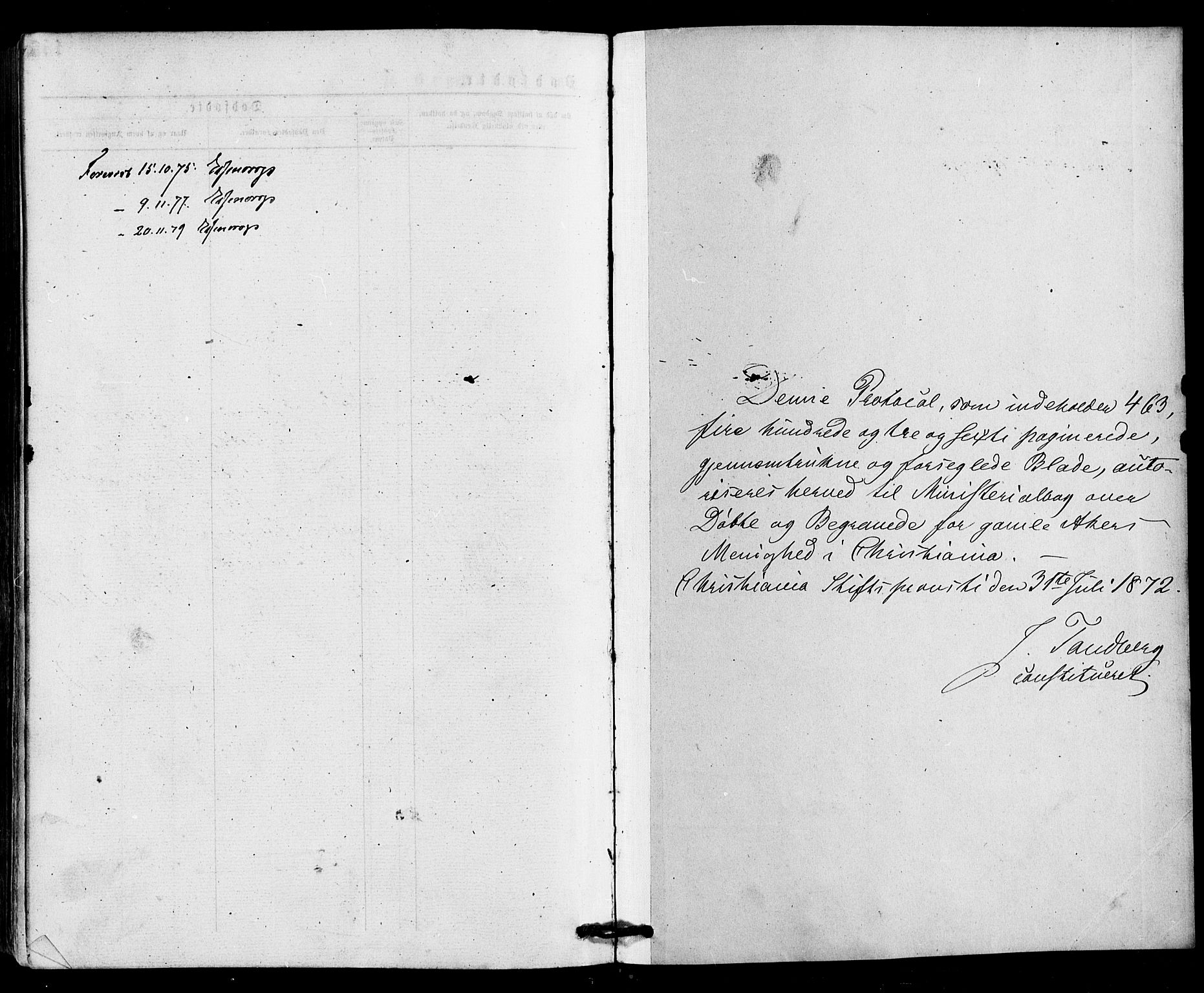 Gamle Aker prestekontor Kirkebøker, SAO/A-10617a/F/L0004: Ministerialbok nr. 4, 1872-1879