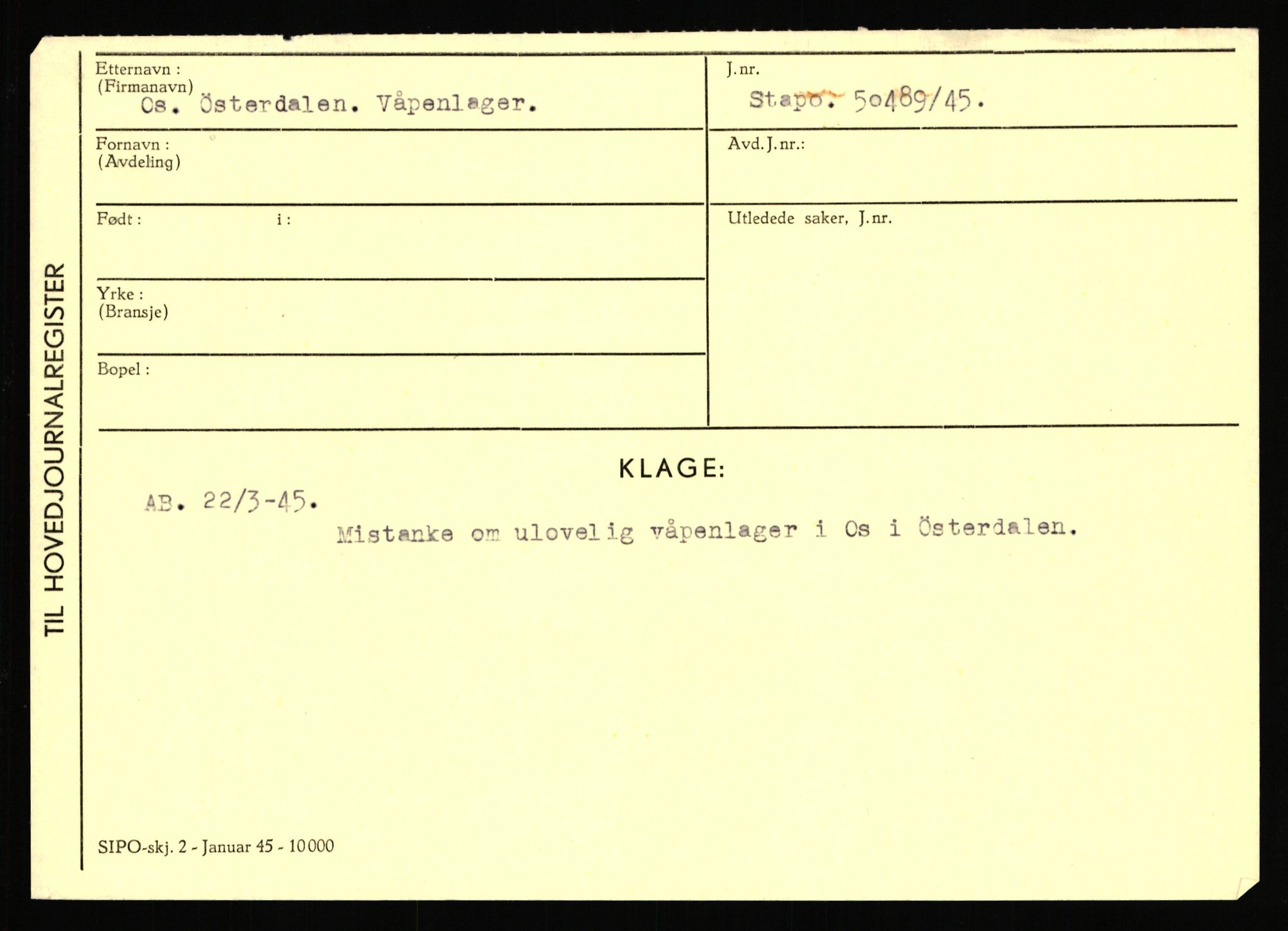 Statspolitiet - Hovedkontoret / Osloavdelingen, AV/RA-S-1329/C/Ca/L0012: Oanæs - Quistgaard	, 1943-1945, s. 2316