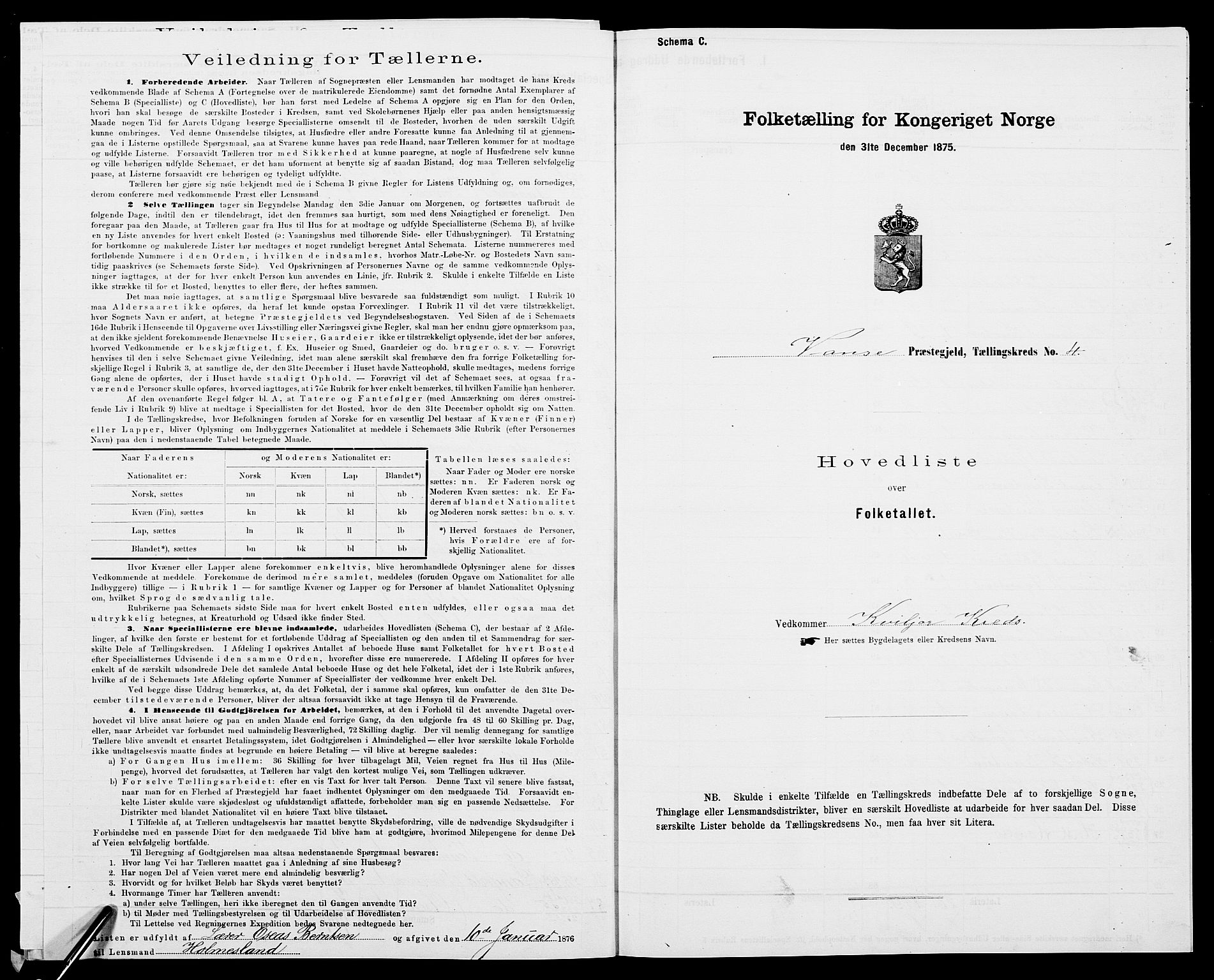 SAK, Folketelling 1875 for 1041L Vanse prestegjeld, Vanse sokn og Farsund landsokn, 1875, s. 64