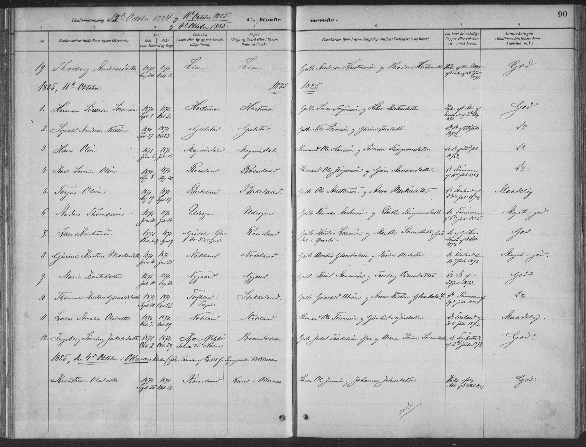 Søgne sokneprestkontor, AV/SAK-1111-0037/F/Fa/Faa/L0003: Ministerialbok nr. A 3, 1883-1910, s. 90