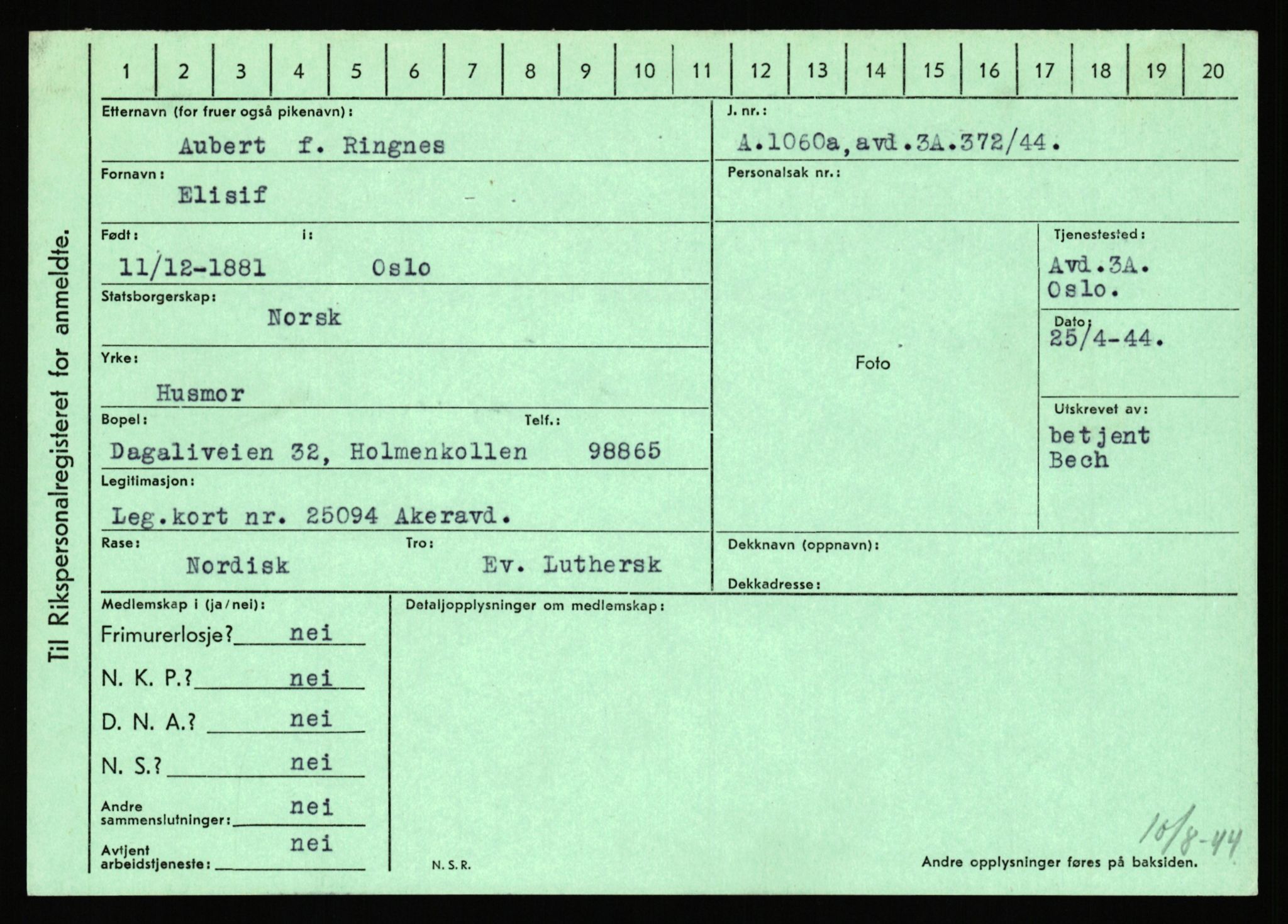 Statspolitiet - Hovedkontoret / Osloavdelingen, AV/RA-S-1329/C/Ca/L0002: Arneberg - Brand, 1943-1945, s. 604
