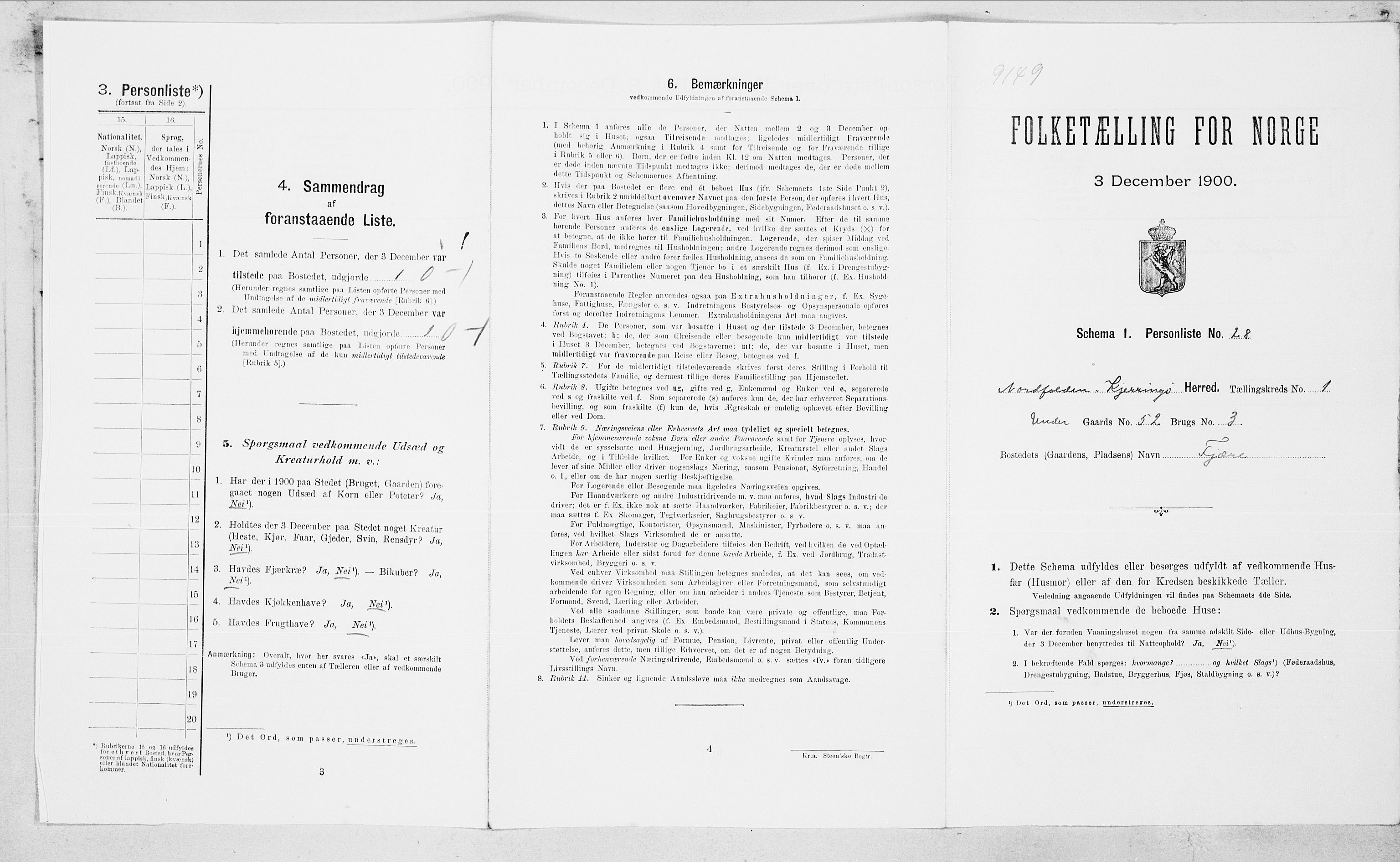 SAT, Folketelling 1900 for 1846 Nordfold-Kjerringøy herred, 1900, s. 72
