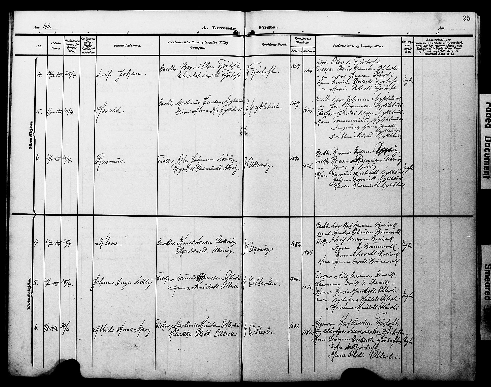 Ministerialprotokoller, klokkerbøker og fødselsregistre - Møre og Romsdal, AV/SAT-A-1454/538/L0524: Klokkerbok nr. 538C02, 1901-1931, s. 25