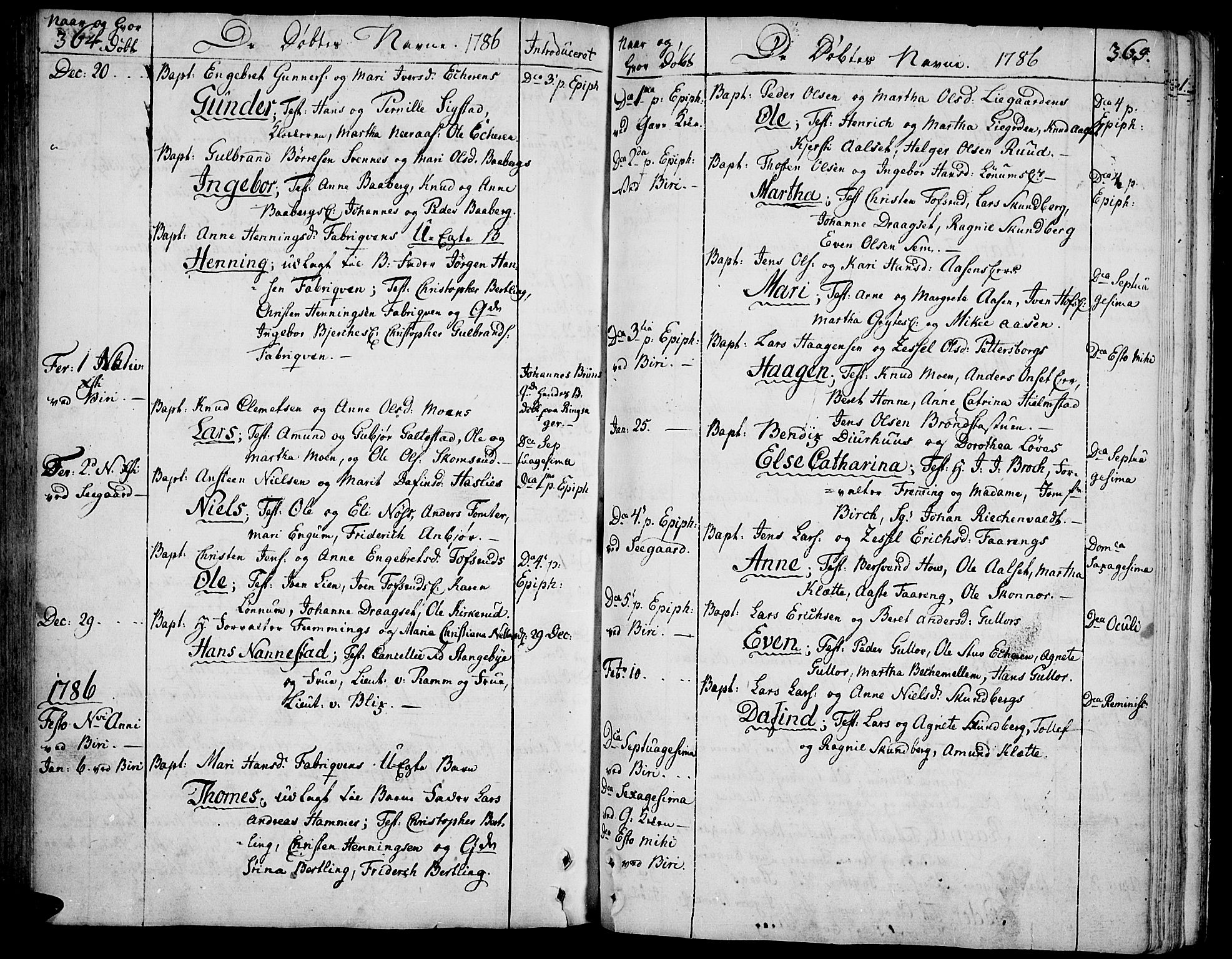 Biri prestekontor, AV/SAH-PREST-096/H/Ha/Haa/L0002: Ministerialbok nr. 2, 1754-1789, s. 364-365
