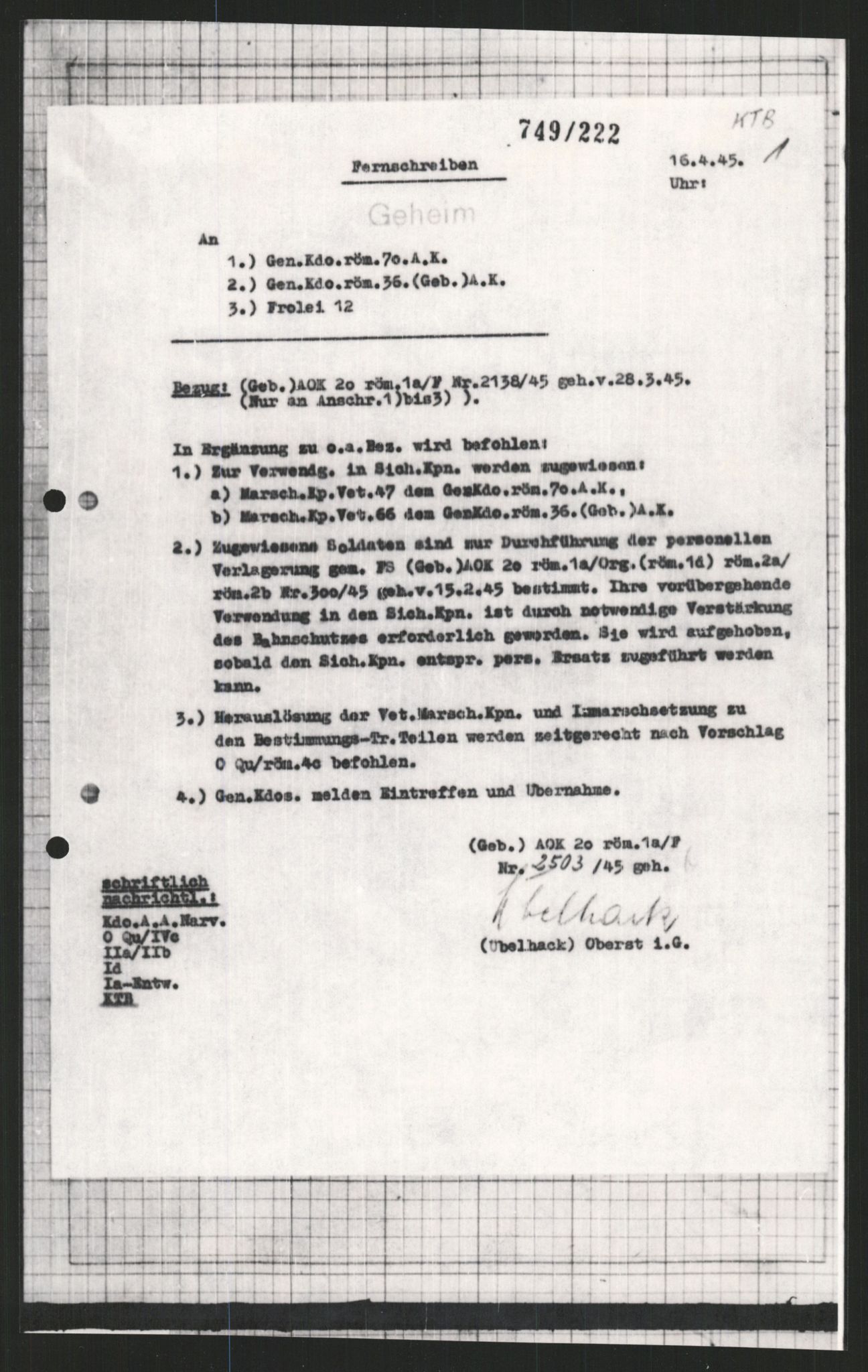 Forsvarets Overkommando. 2 kontor. Arkiv 11.4. Spredte tyske arkivsaker, AV/RA-RAFA-7031/D/Dar/Dara/L0009: Krigsdagbøker for 20. Gebirgs-Armee-Oberkommando (AOK 20), 1940-1945, s. 302