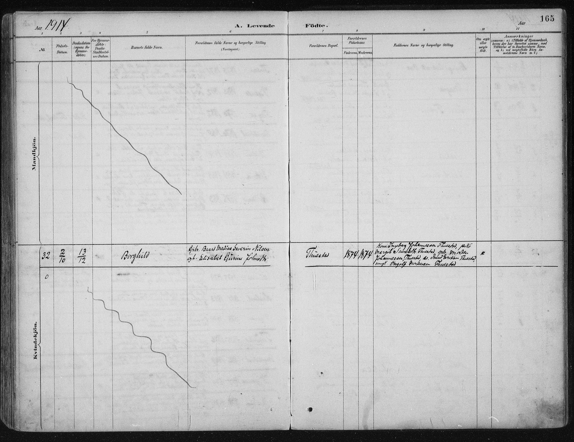Avaldsnes sokneprestkontor, SAST/A -101851/H/Ha/Haa/L0017: Ministerialbok nr. A 17, 1889-1920, s. 165