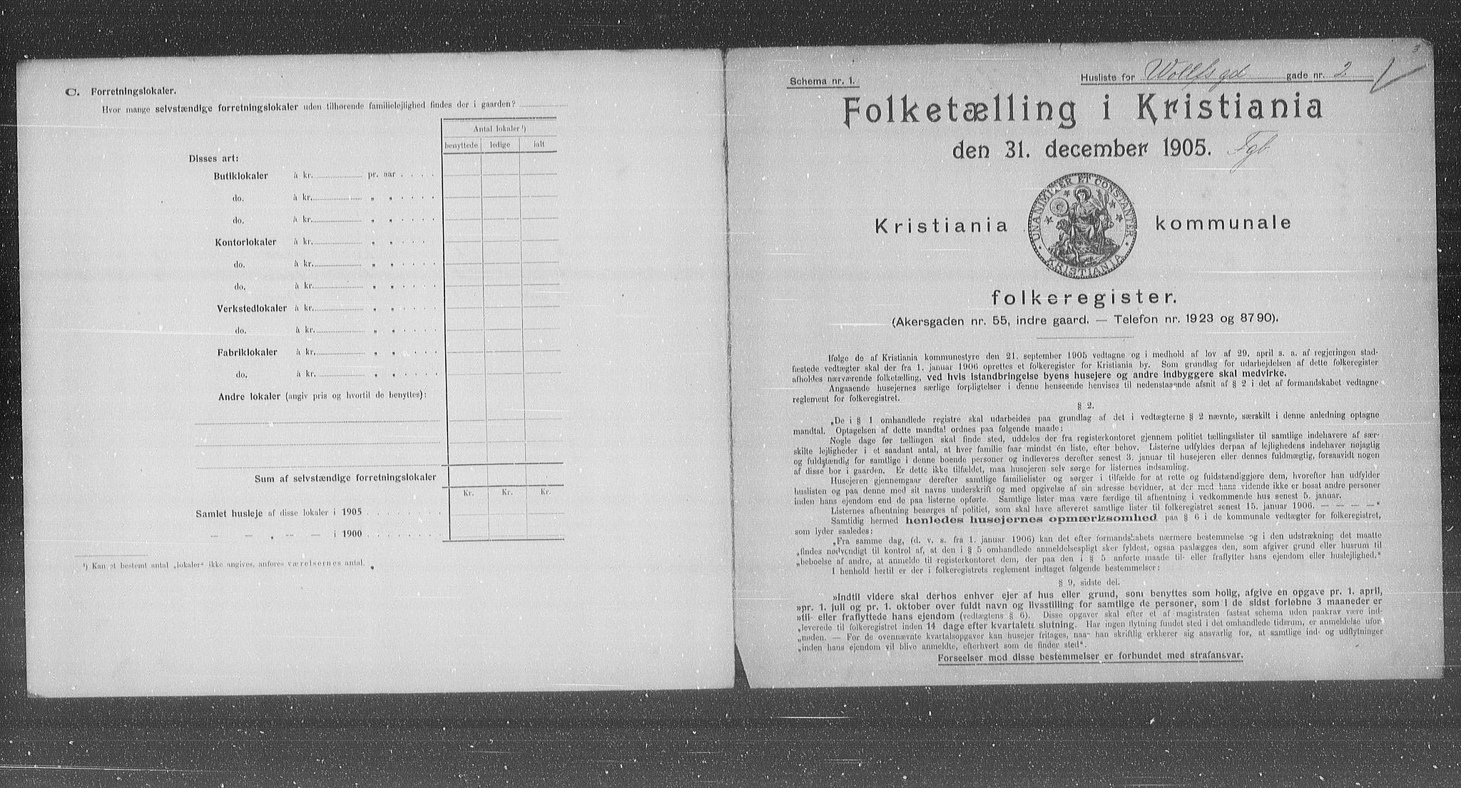 OBA, Kommunal folketelling 31.12.1905 for Kristiania kjøpstad, 1905, s. 67543