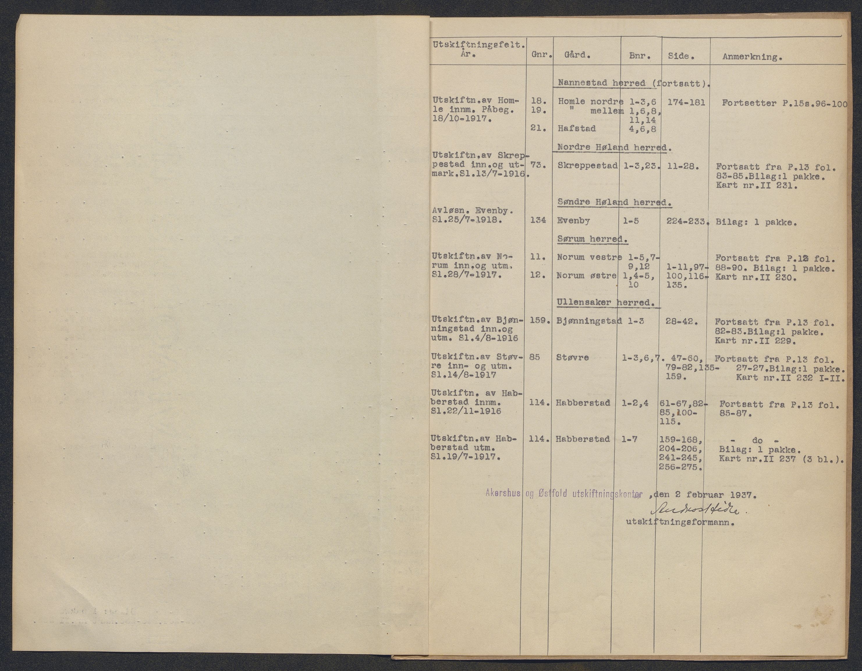 Akershus og Oslo jordskifterett, AV/SAO-A-10121/F/Fa/L0014: Forhandlingsprotokoll, 1916-1918