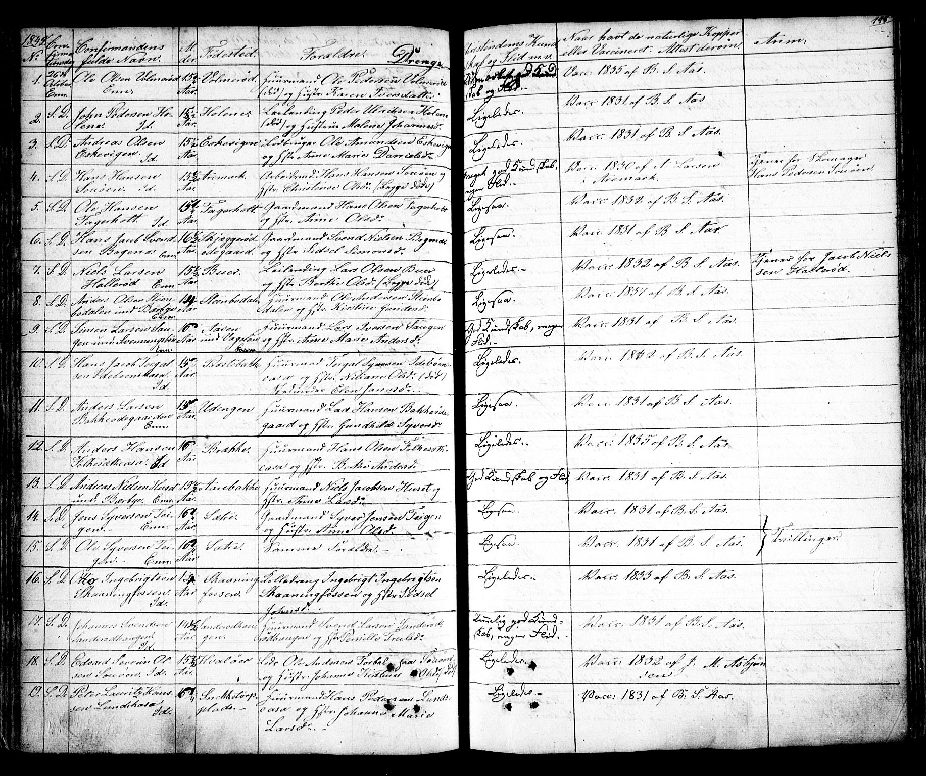 Idd prestekontor Kirkebøker, AV/SAO-A-10911/F/Fc/L0003: Ministerialbok nr. III 3, 1832-1847, s. 198