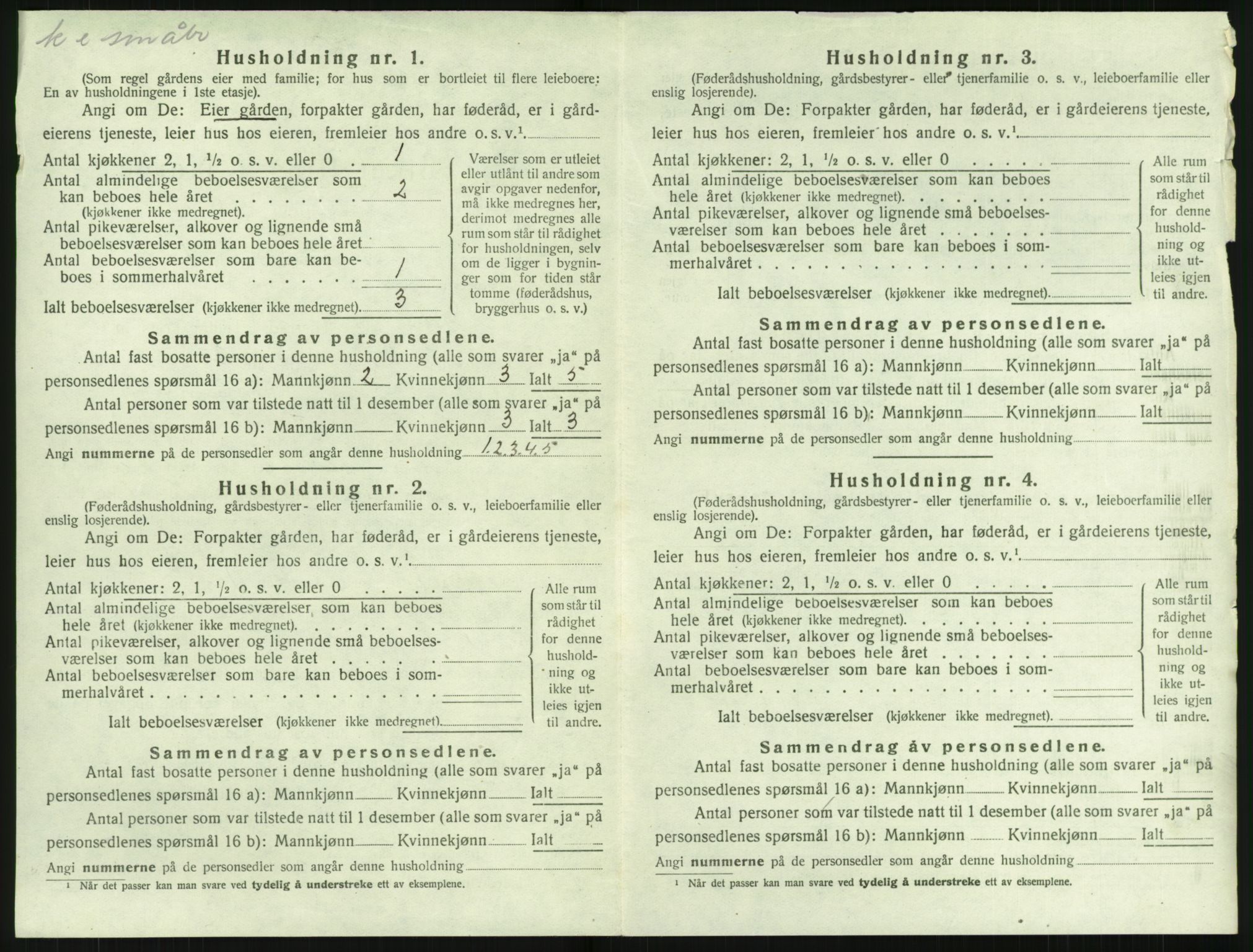 SAK, Folketelling 1920 for 0923 Fjære herred, 1920, s. 2052