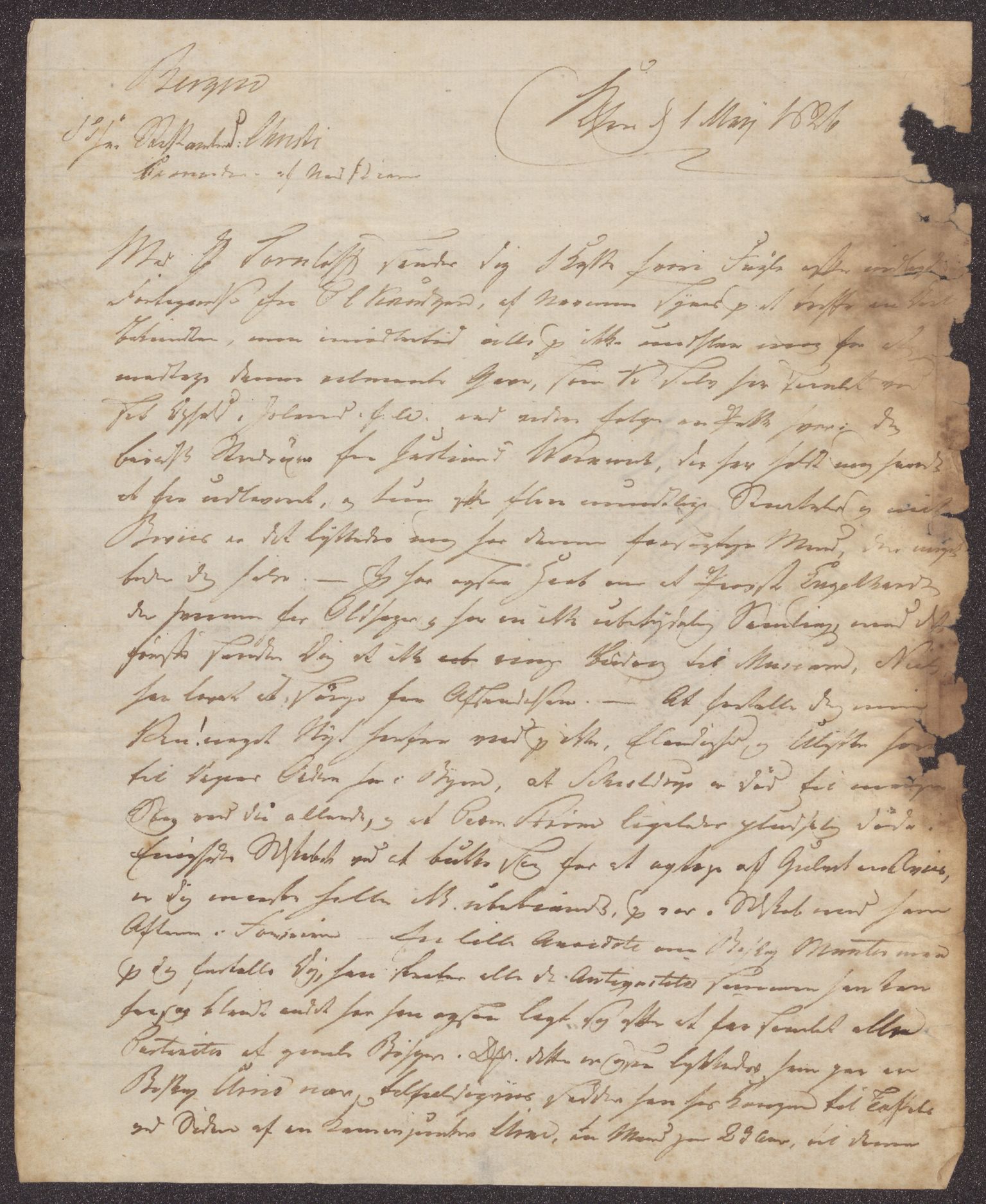Bergens Museum, UMB/A007/D/Da/L0001/0002: Brevsamling 1822 - 1826 / Brevsamling 1826, 1826