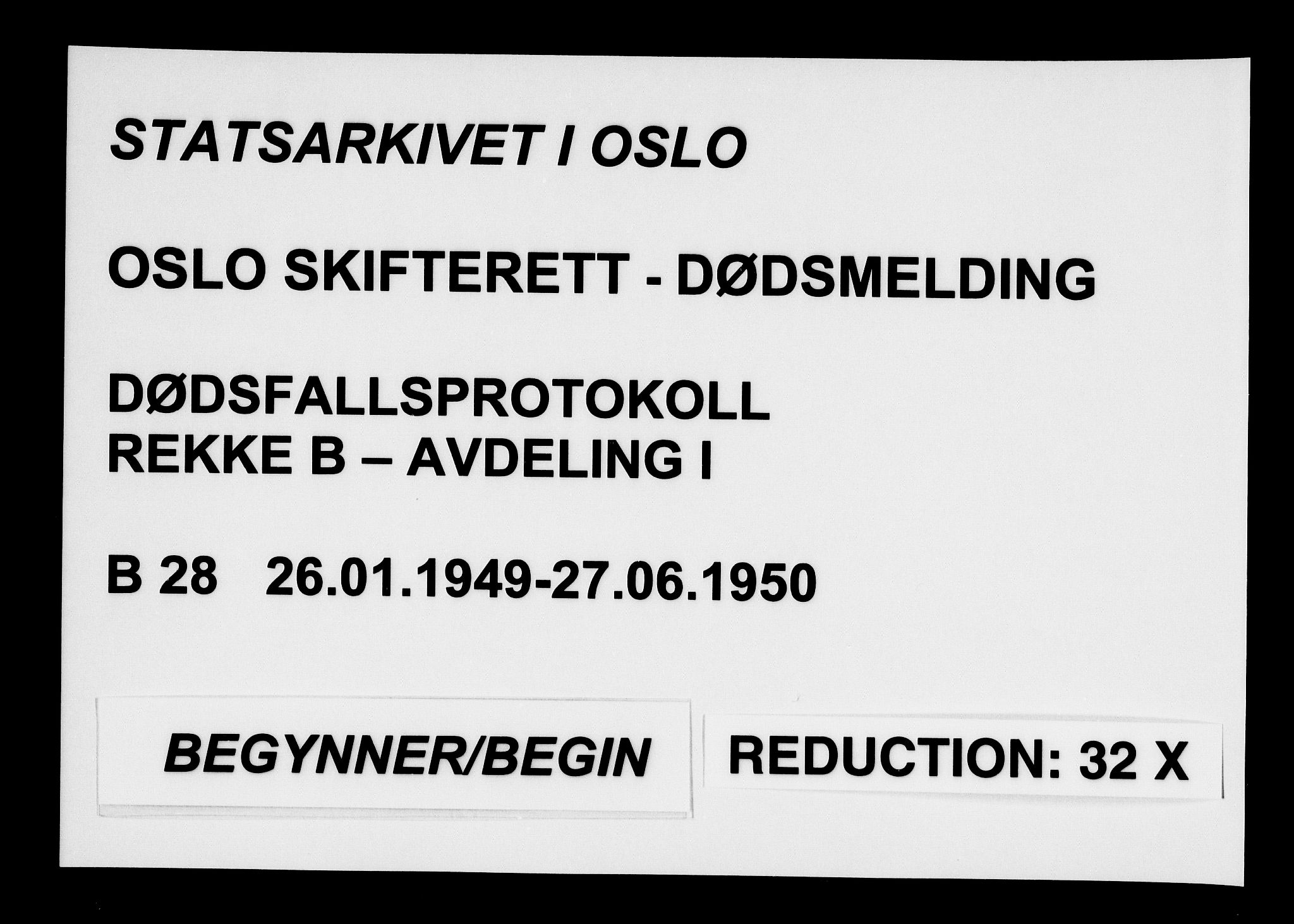 Oslo skifterett, AV/SAO-A-10383/G/Ga/Gab/L0028: Dødsfallsprotokoll - avd. I, 1949-1950