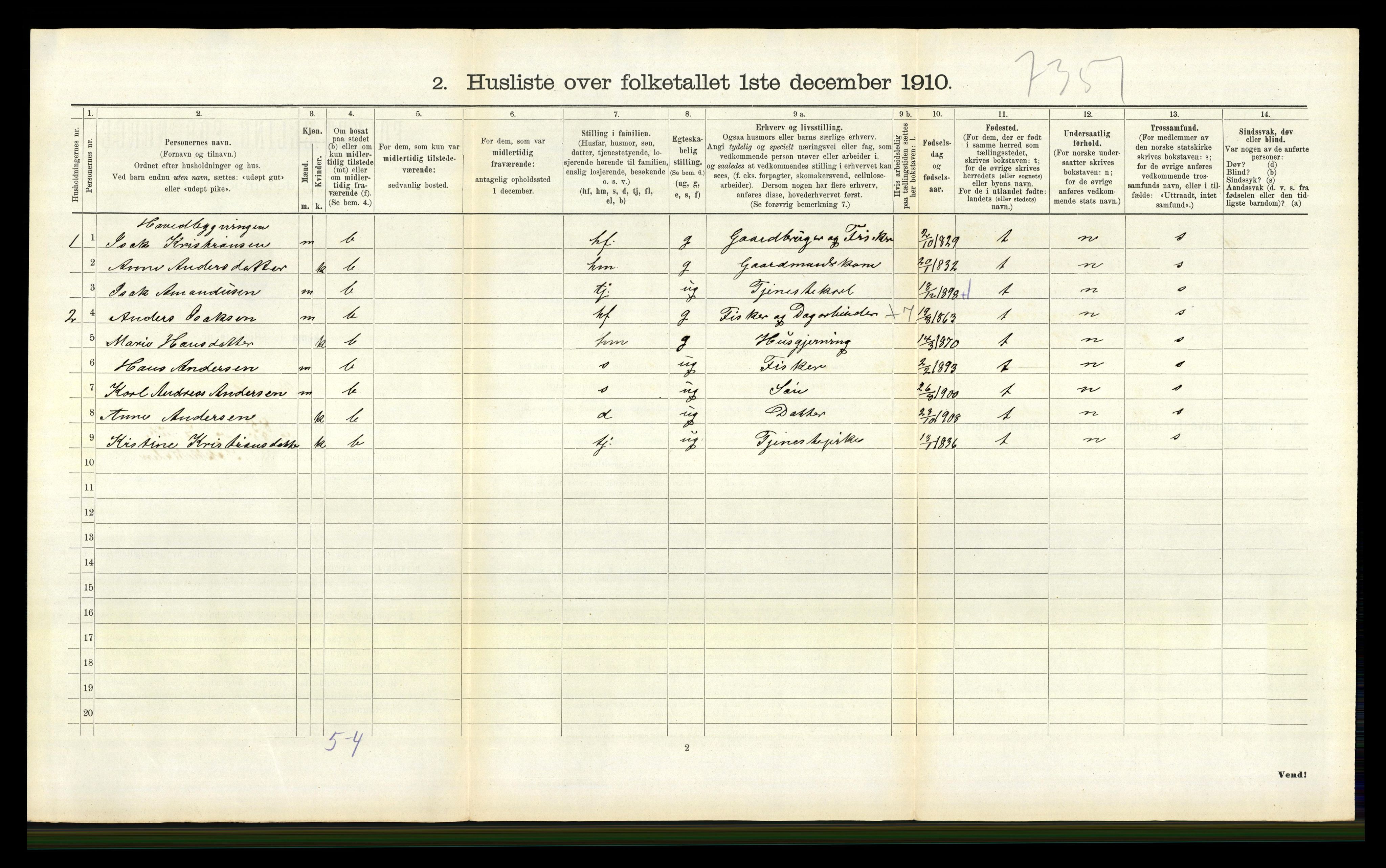 RA, Folketelling 1910 for 0814 Bamble herred, 1910, s. 1375