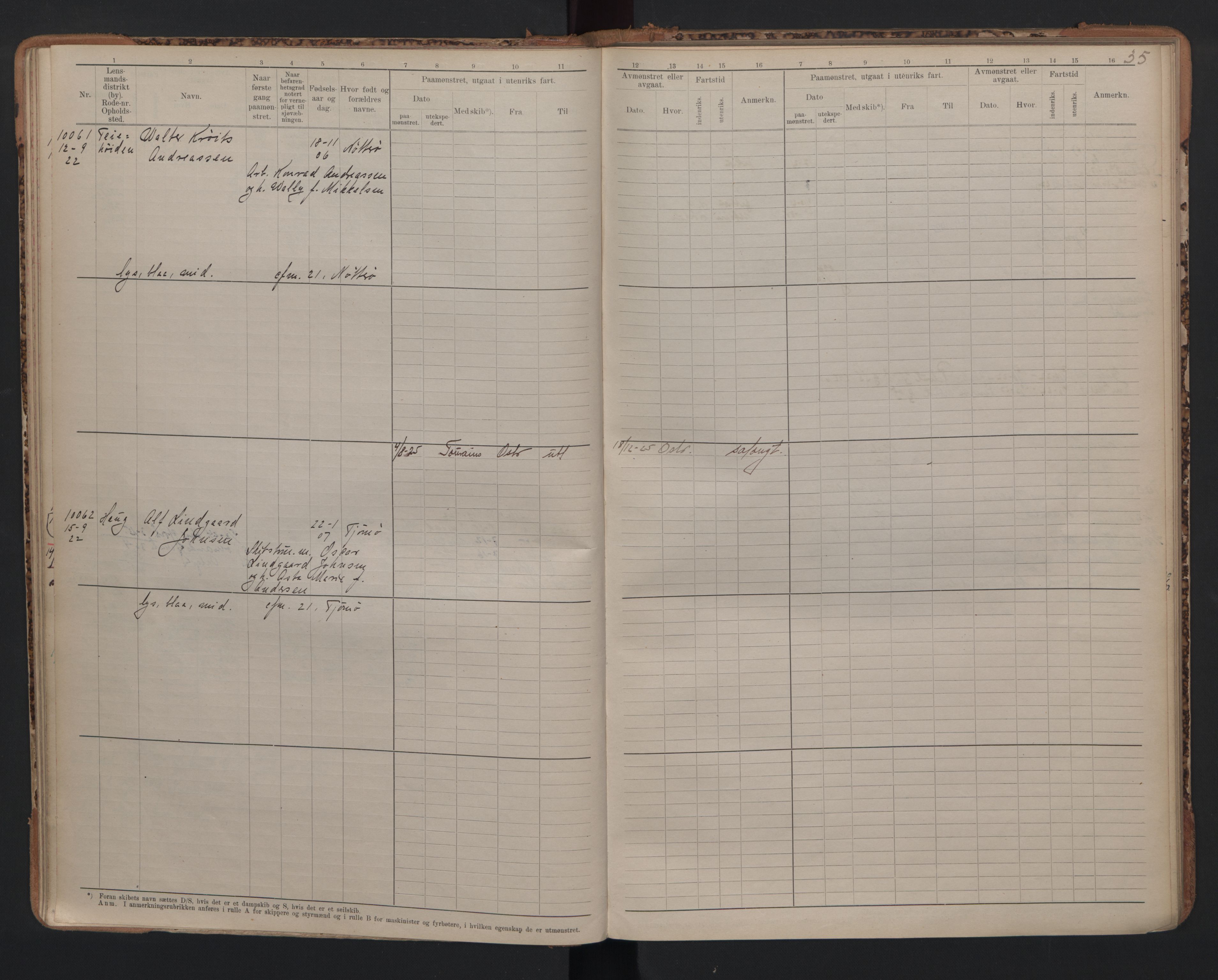 Tønsberg innrulleringskontor, AV/SAKO-A-786/F/Fc/Fcb/L0010: Hovedrulle Patent nr. 9993-1923, 1922-1923, s. 35