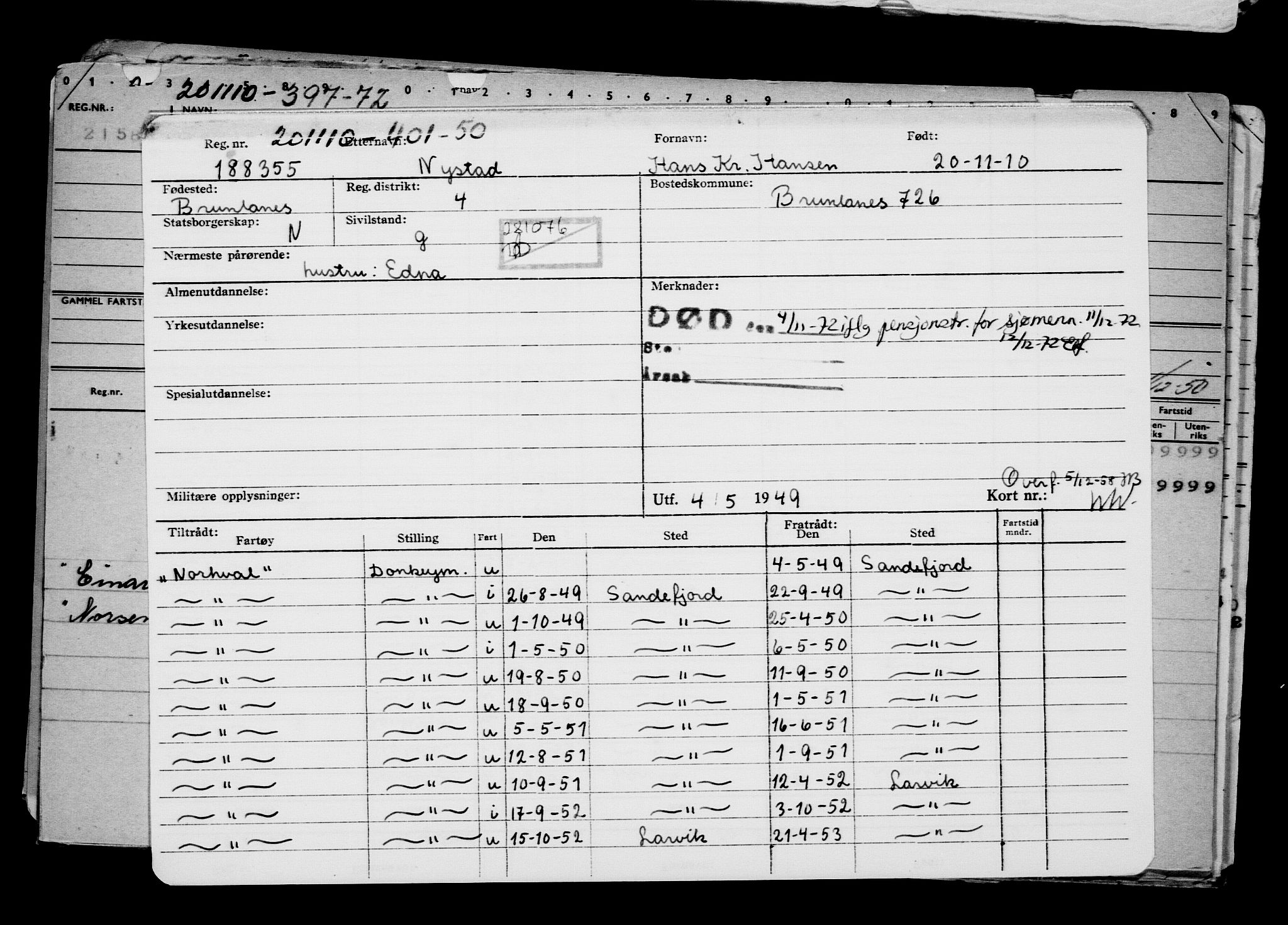 Direktoratet for sjømenn, AV/RA-S-3545/G/Gb/L0092: Hovedkort, 1910, s. 719