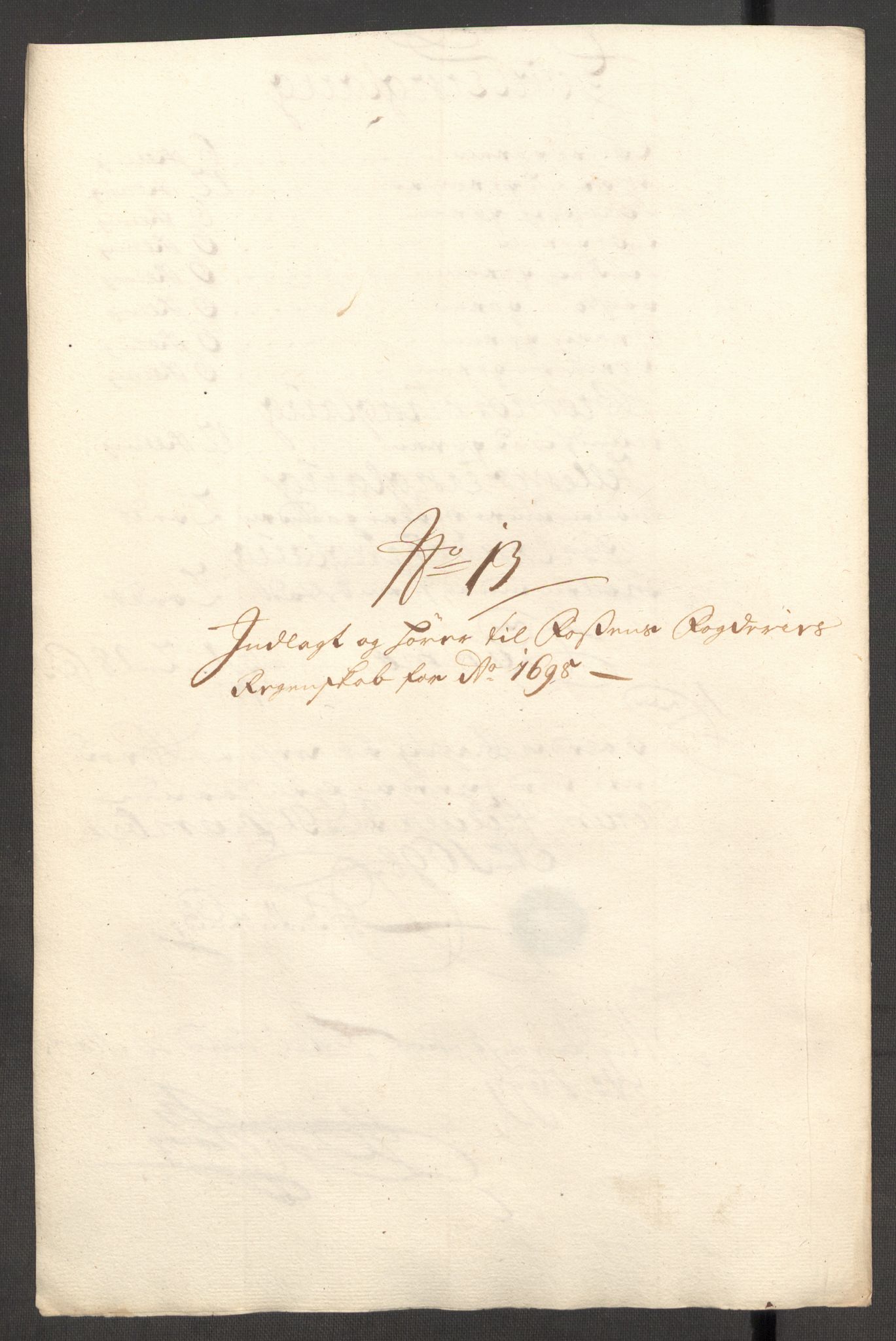 Rentekammeret inntil 1814, Reviderte regnskaper, Fogderegnskap, RA/EA-4092/R57/L3853: Fogderegnskap Fosen, 1698-1699, s. 159