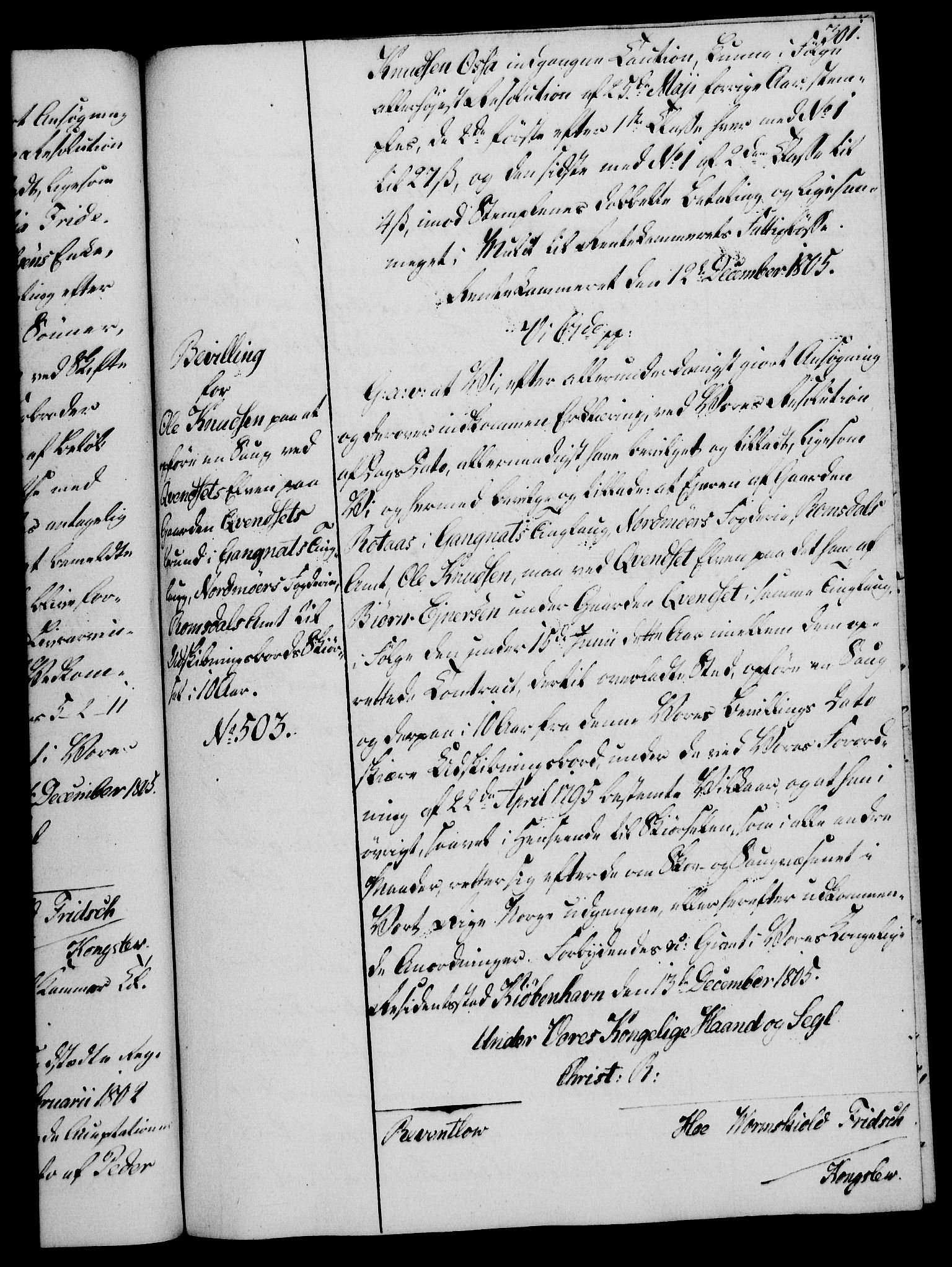 Rentekammeret, Kammerkanselliet, AV/RA-EA-3111/G/Gg/Gga/L0018: Norsk ekspedisjonsprotokoll med register (merket RK 53.18), 1804-1806, s. 301