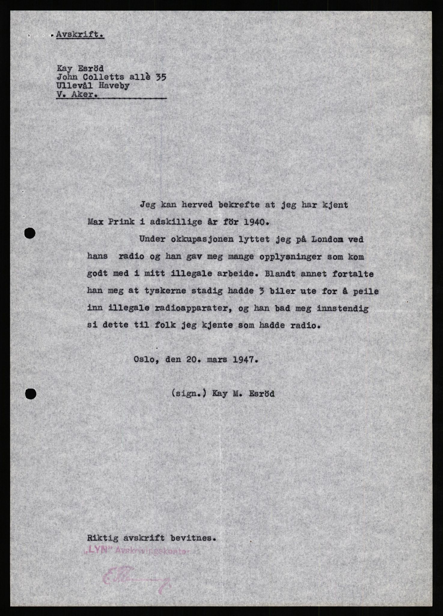 Forsvaret, Forsvarets overkommando II, AV/RA-RAFA-3915/D/Db/L0026: CI Questionaires. Tyske okkupasjonsstyrker i Norge. Tyskere., 1945-1946, s. 378