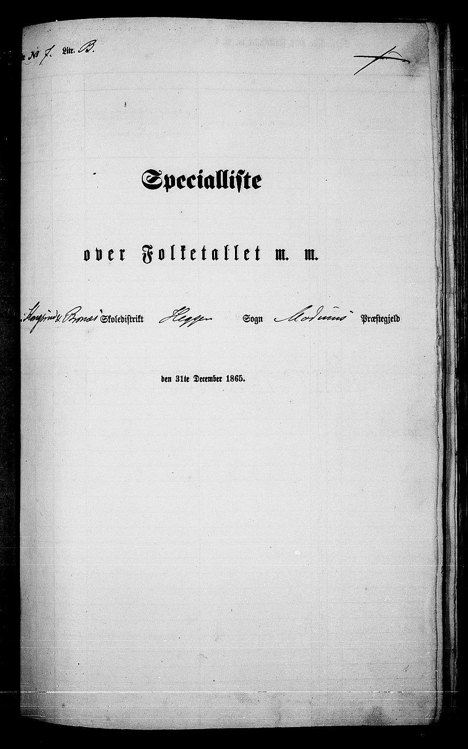 RA, Folketelling 1865 for 0623P Modum prestegjeld, 1865, s. 145