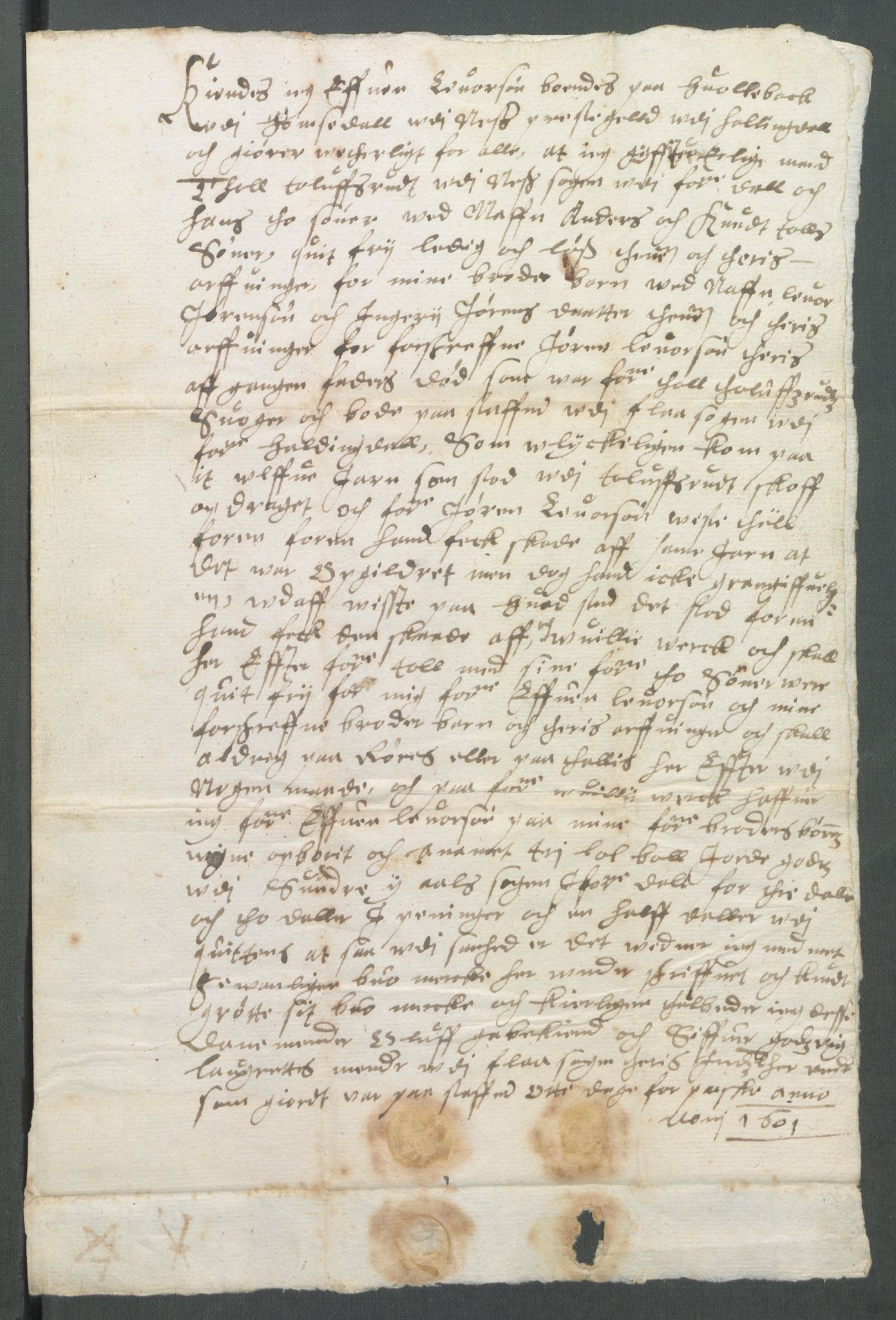 Riksarkivets diplomsamling, AV/RA-EA-5965/F02/L0110: Dokumenter, 1601, s. 38