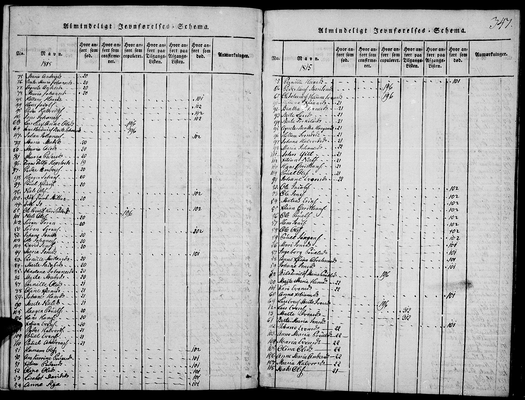 Toten prestekontor, SAH/PREST-102/H/Ha/Haa/L0009: Ministerialbok nr. 9, 1814-1820, s. 347