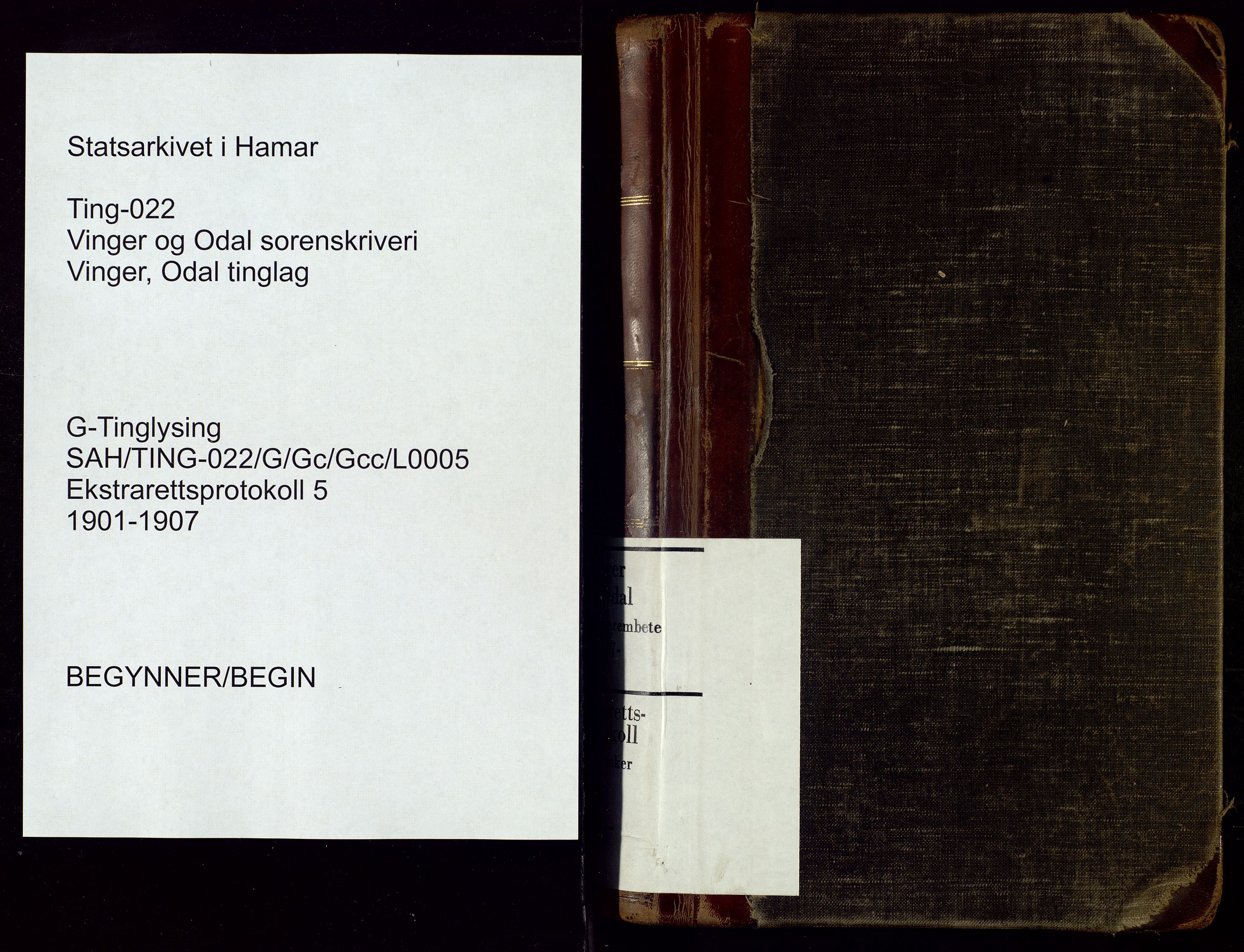 Vinger og Odal sorenskriveri, AV/SAH-TING-022/G/Gc/Gcc/L0005: Åstedsprotokoll - Vinger og Odal, 1901-1907