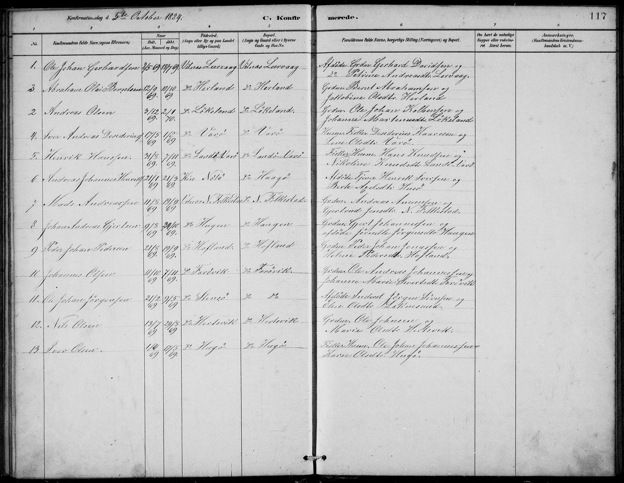 Askvoll sokneprestembete, AV/SAB-A-79501/H/Hab/Habb/L0001: Klokkerbok nr. B 1, 1879-1909, s. 117